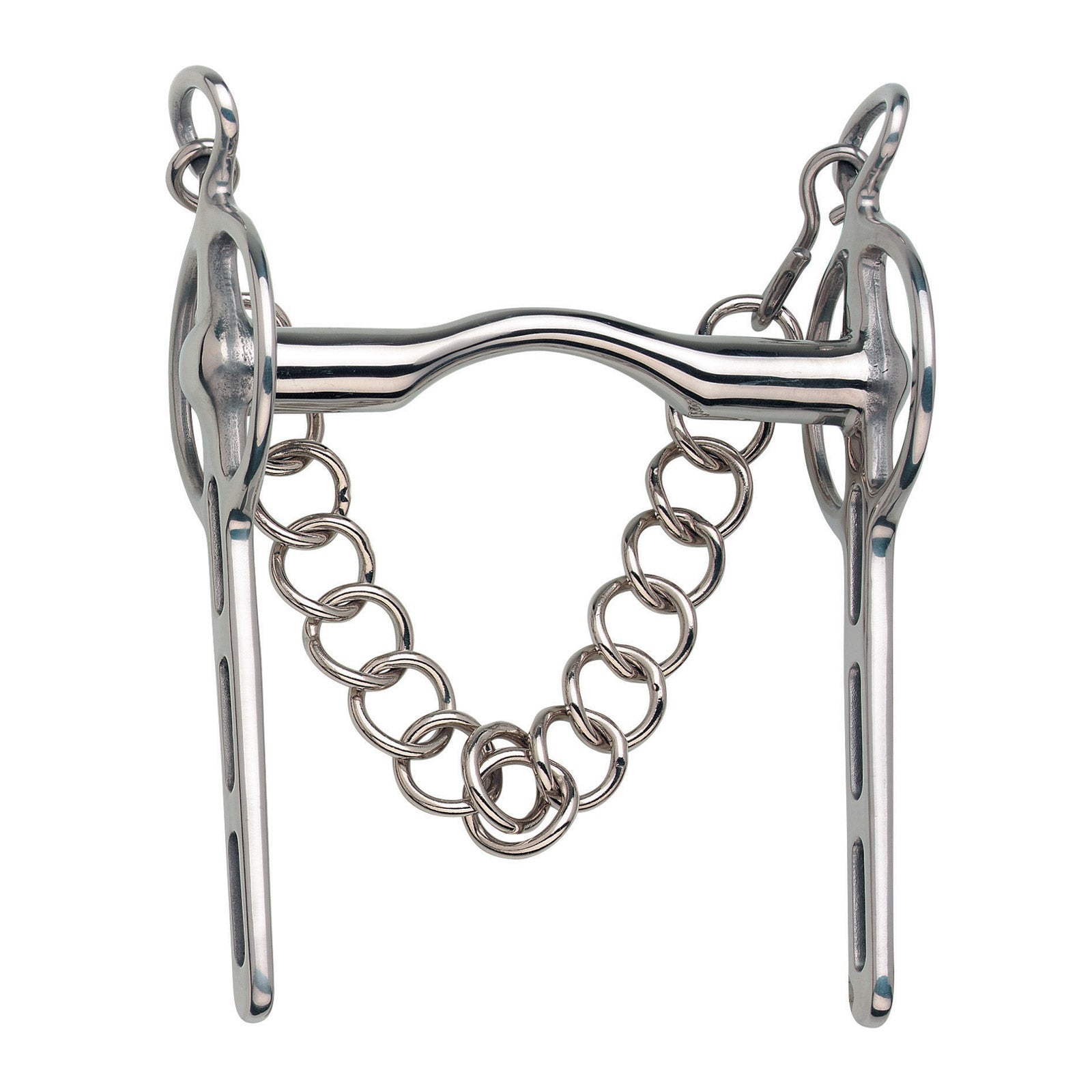 Sprenger Liverpool kørebid m/Mullen Mouthpiece, 2 slidser, rustfrit stål Trav/monte/galop