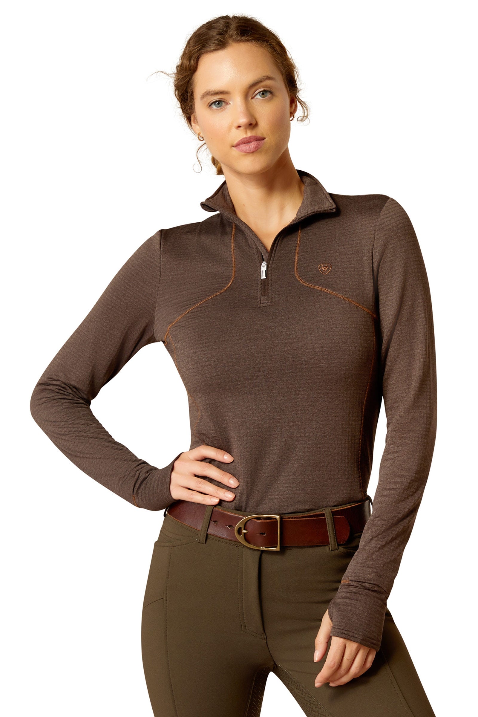 Ariat Gridwork 1/4 Zip basisbluse Ridetøj til dame