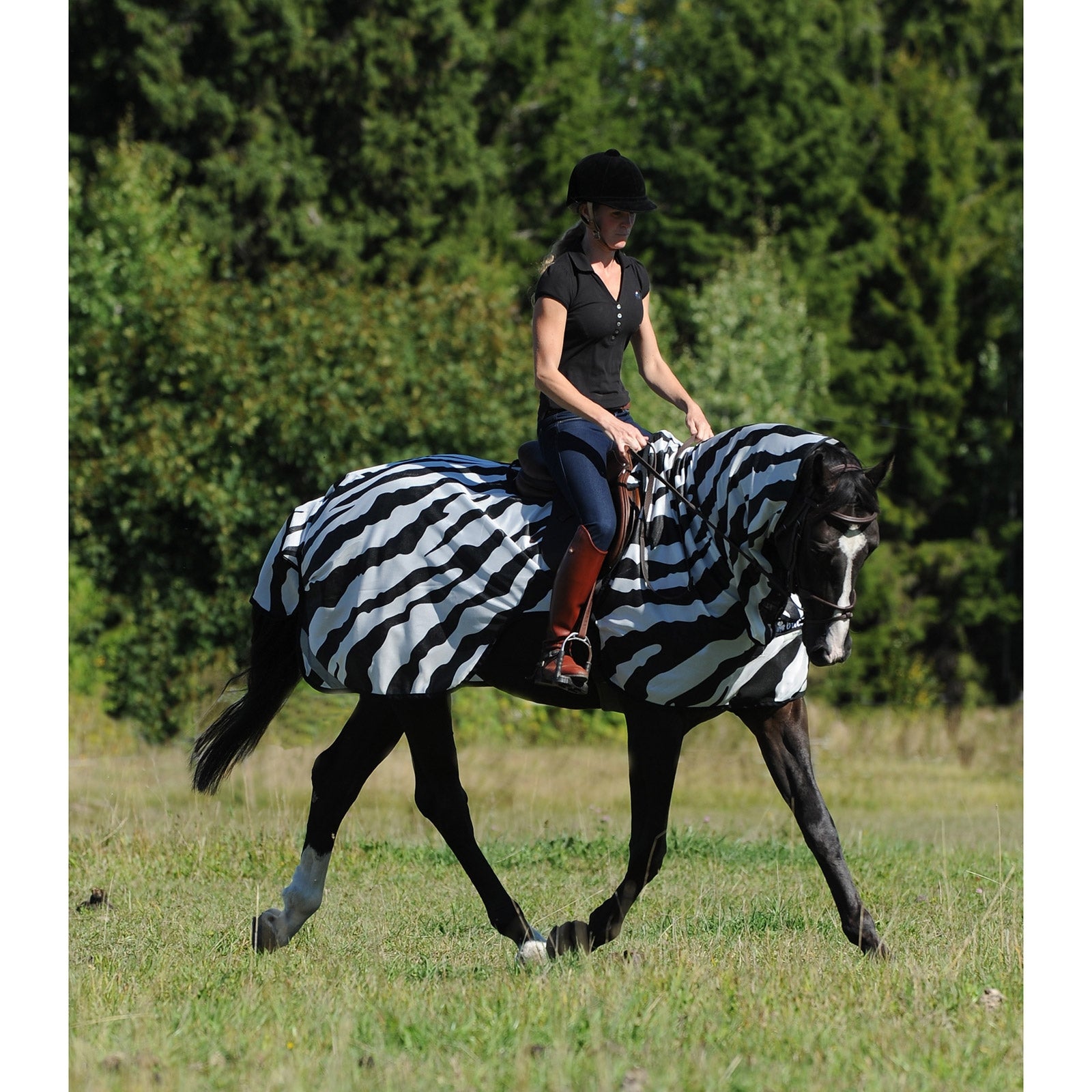 Bucas Buzz-Off Zebra ridedækken Hestedækken