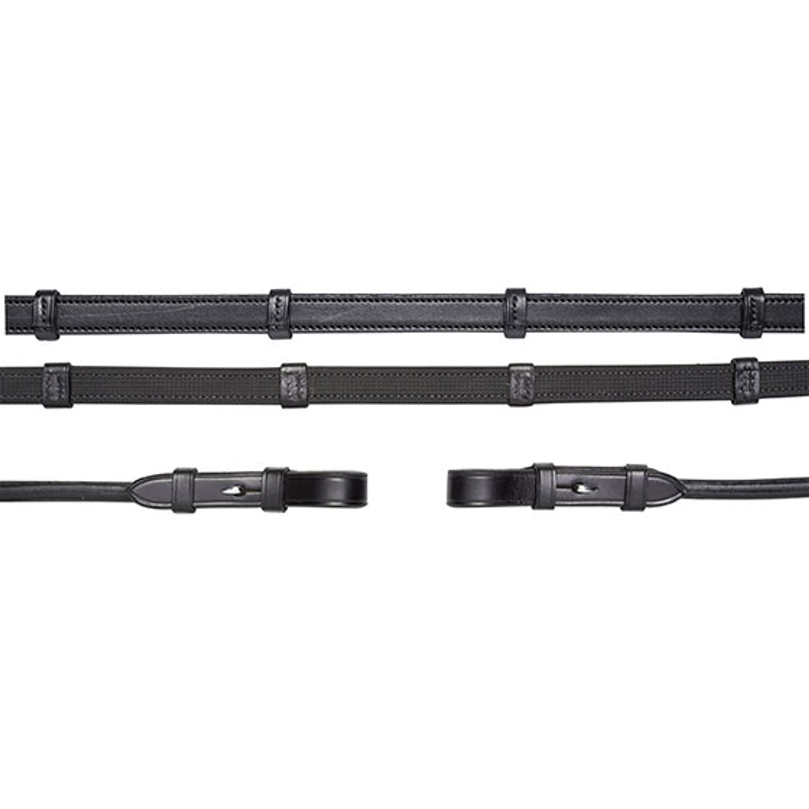 Schockemöhle Sports tøjler, runde, læder/gummi, rundsyede tøjler Trenser & tøjler