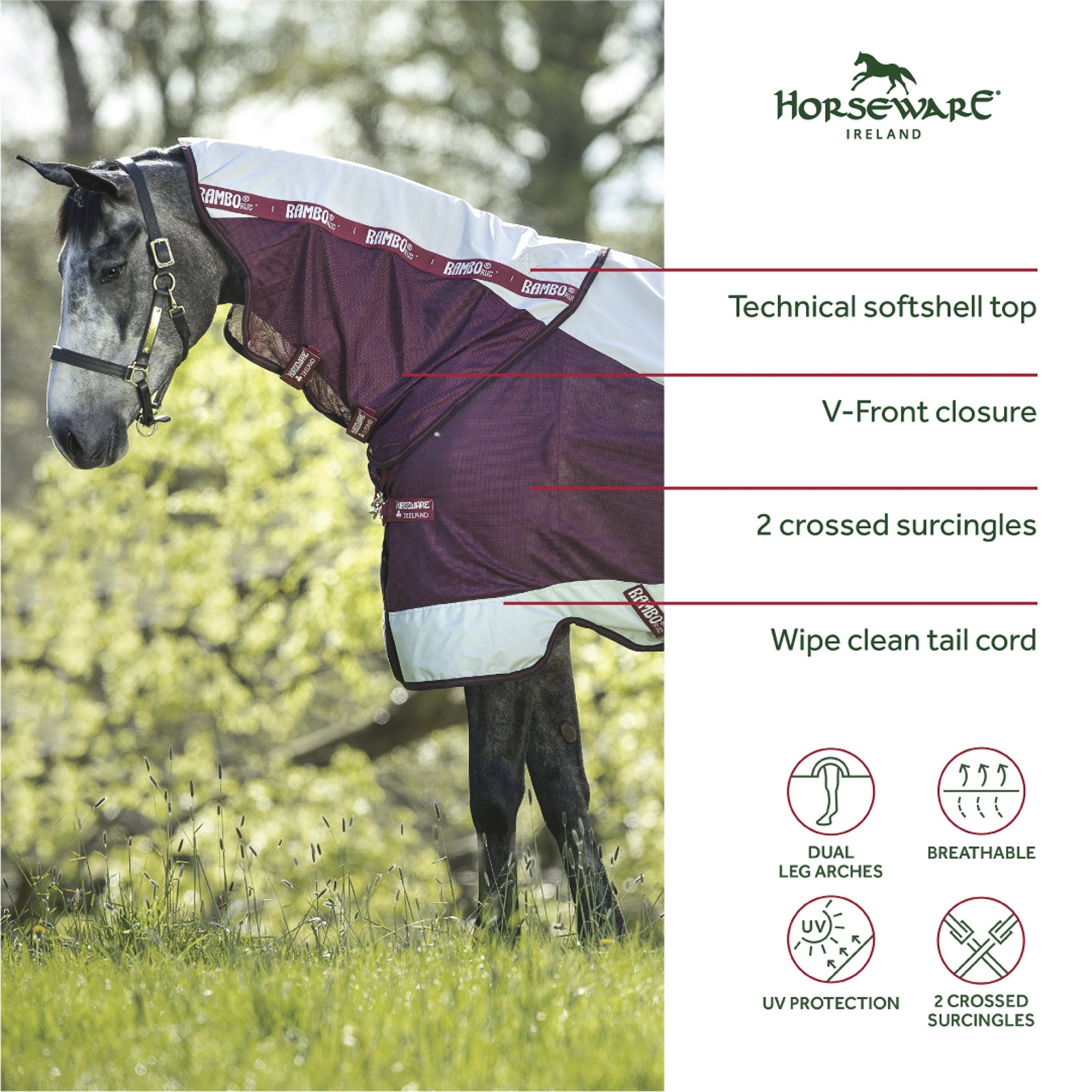 Horseware Rambo Summer Series Turnout Rug With Liner (0g / 100g) and Detachable Neck Horse Rugs