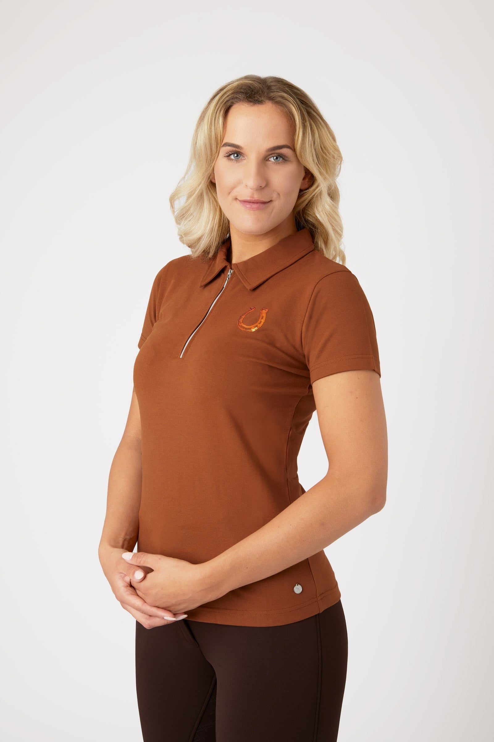 Horze Amy kortærmet poloshirt i bomuldsstretch, damemodel Ridetøj til dame