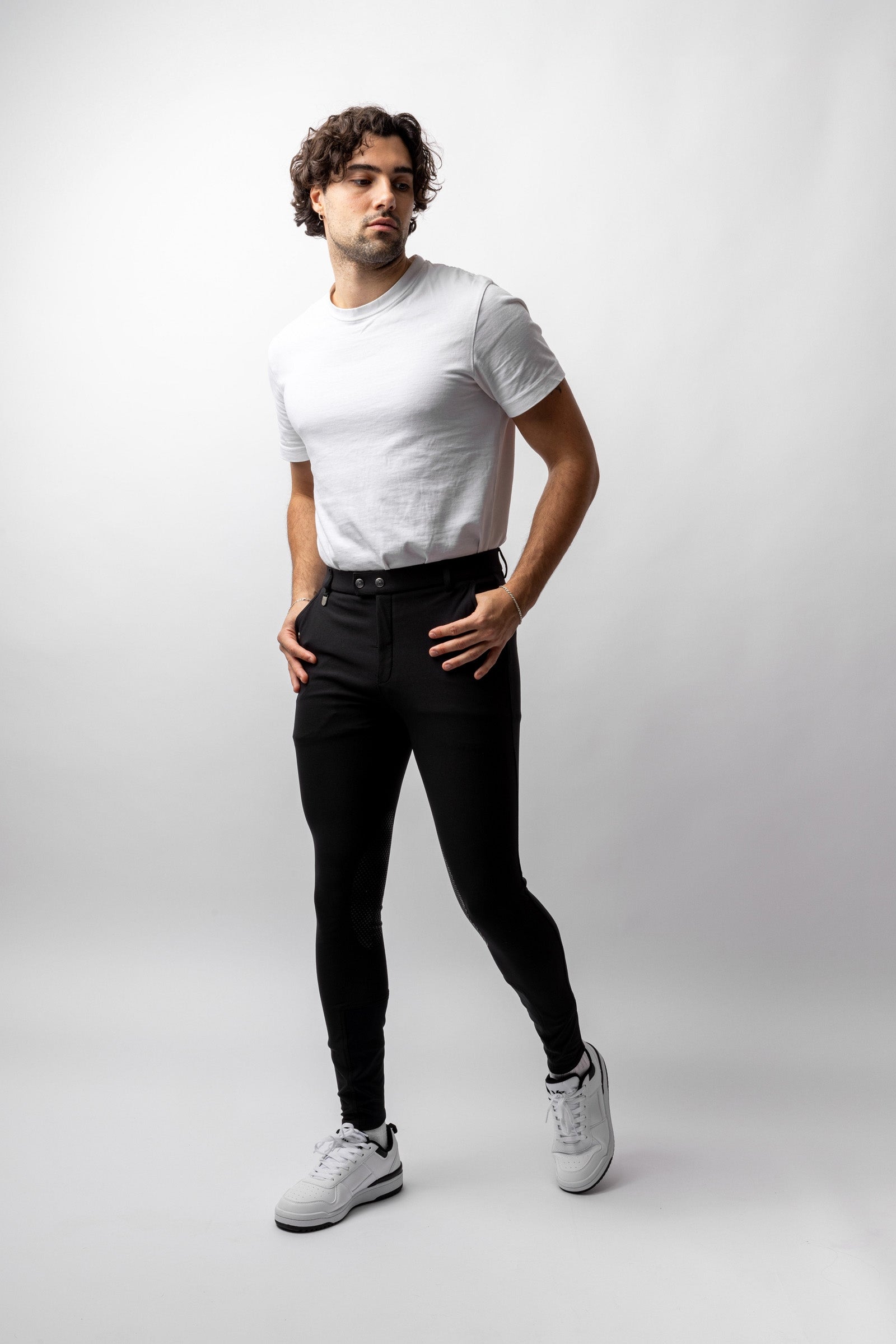 Horze Grand Prix Men's Silicone Knee Patch Breeches UPF 50+ Mens Riding Clothing