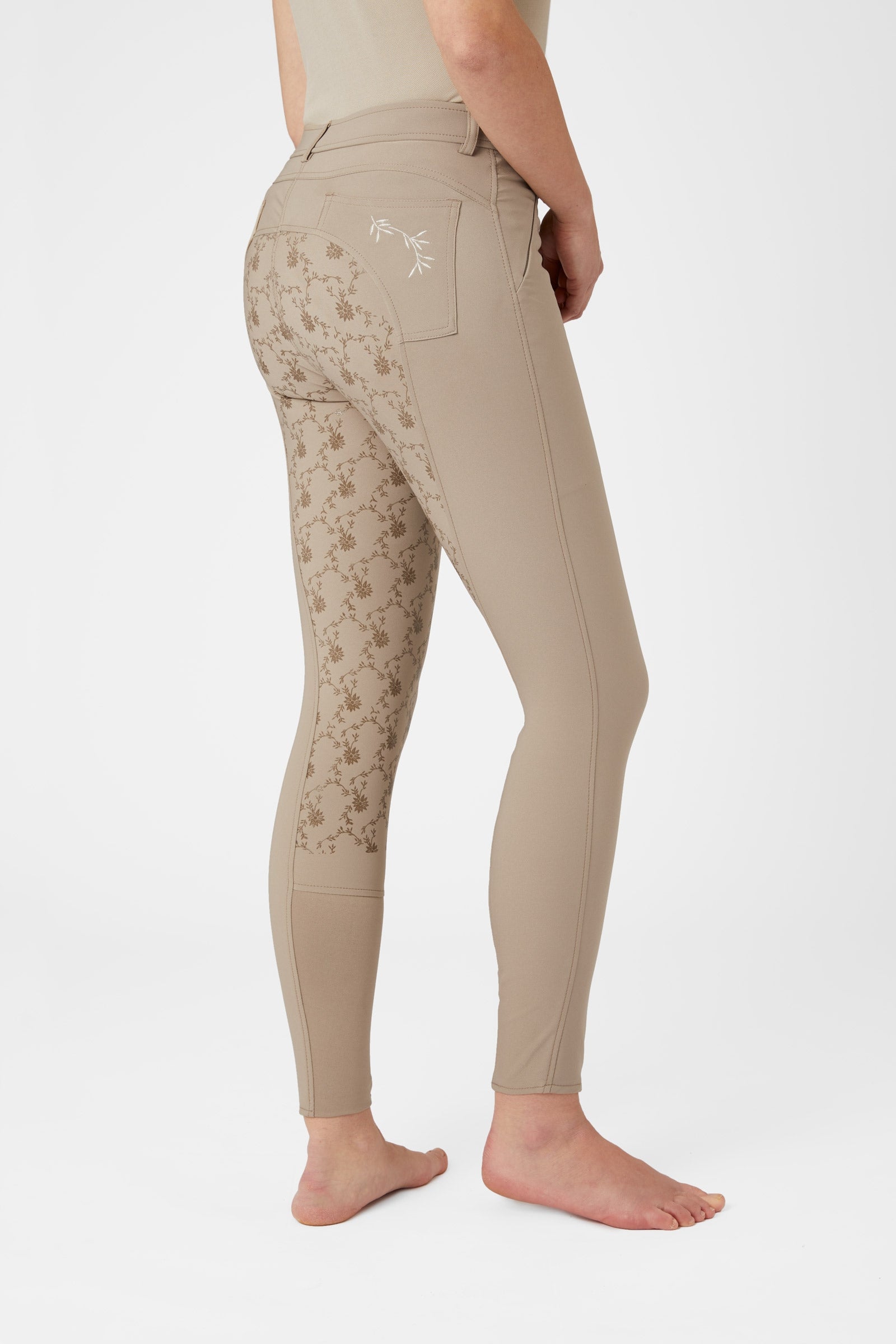 Horze Kaitlin ridebukser silikonegrip og blomsterdetalje, damemodel Womens Breeches