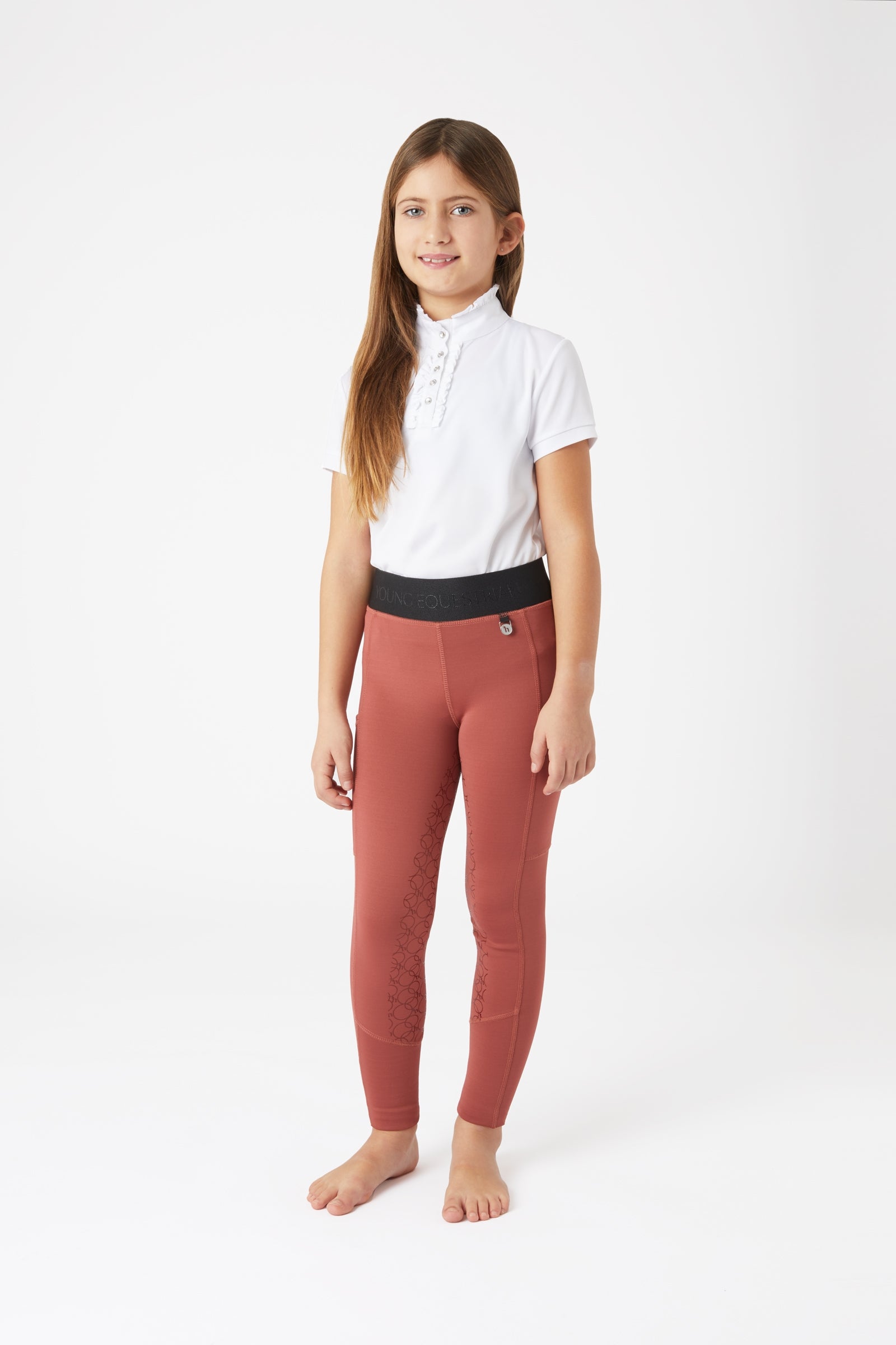 Horze Leighton Teens Silicone Full Grip Riding Tights with Warm Lining Kids Apparel