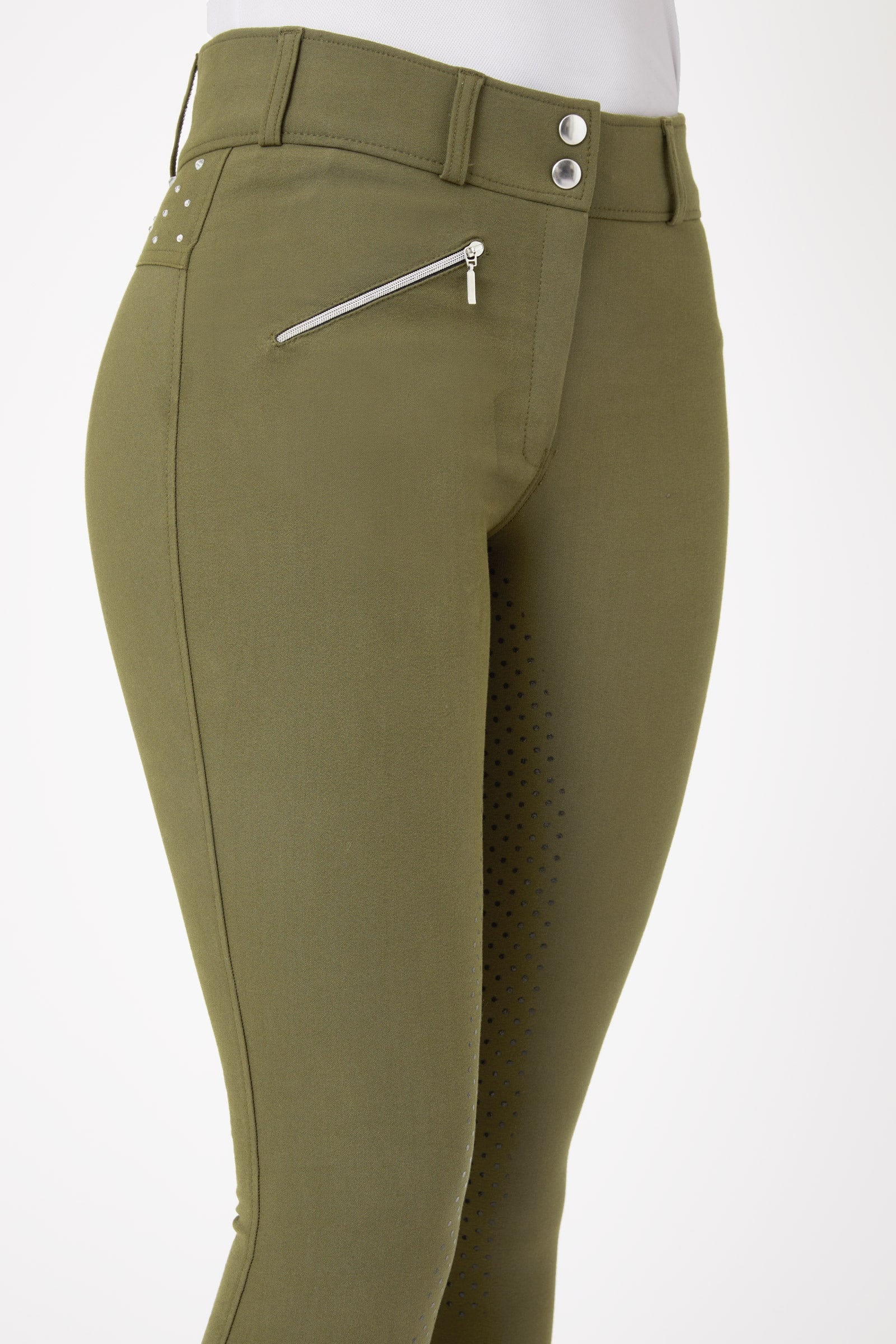 Horze Women's High Waist Full Grip Breeches with Crystals Womens Breeches