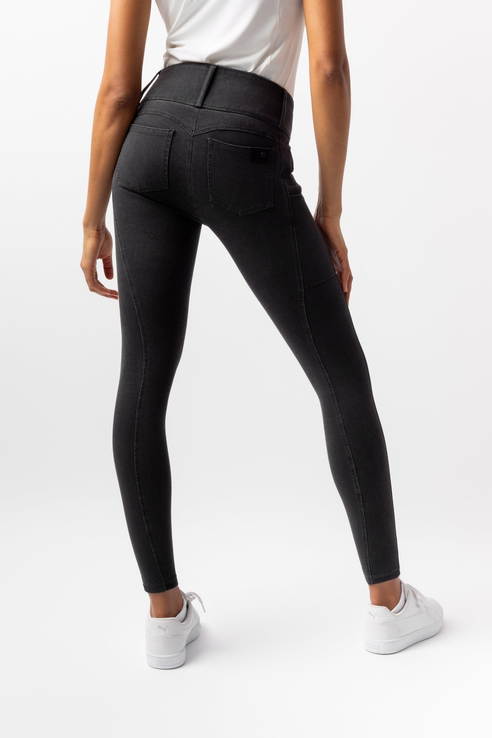 Horze Carolyn dame denim ridebukser med fuldt sæde Womens Breeches