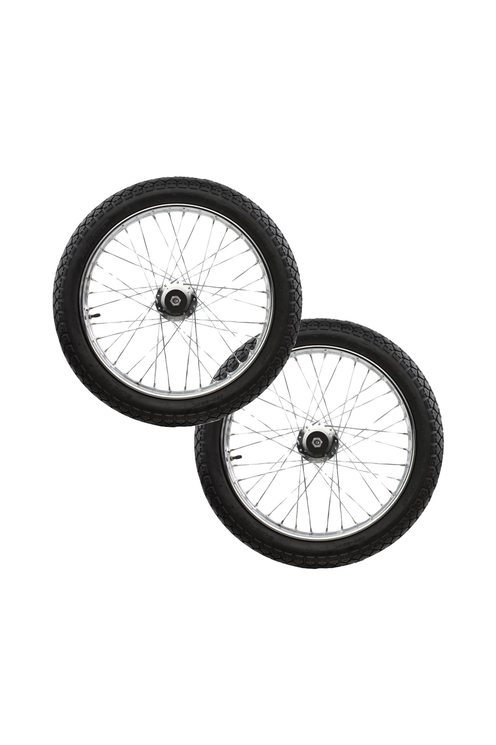 Finntack Rockcarthjul, 19"x3.00, rustfritt (sælges parvis) Trav/monte/galop