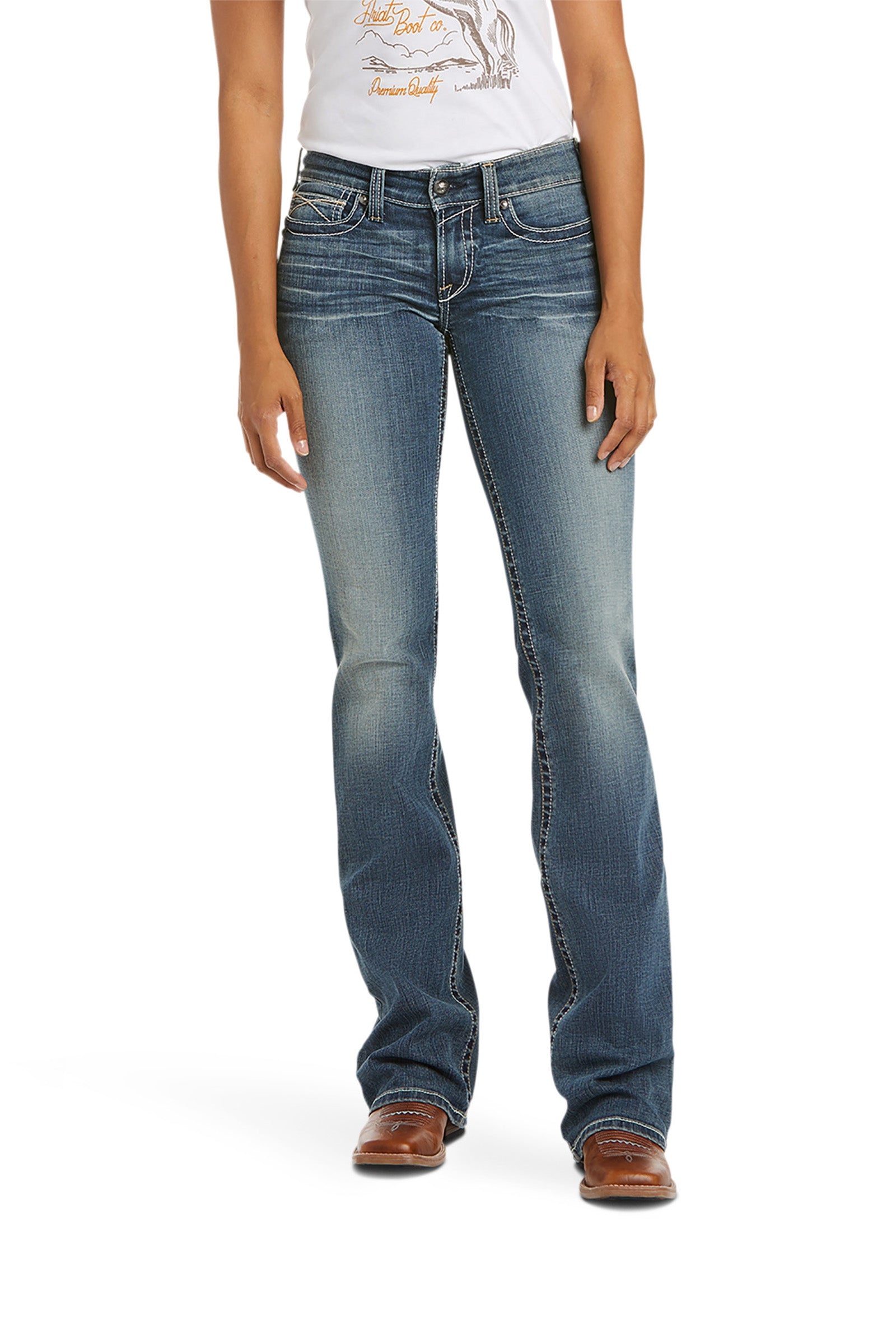 Ariat Whipstitch R.E.A.L. Bootcut stretch jeans med mellemhøj talje Womens Breeches