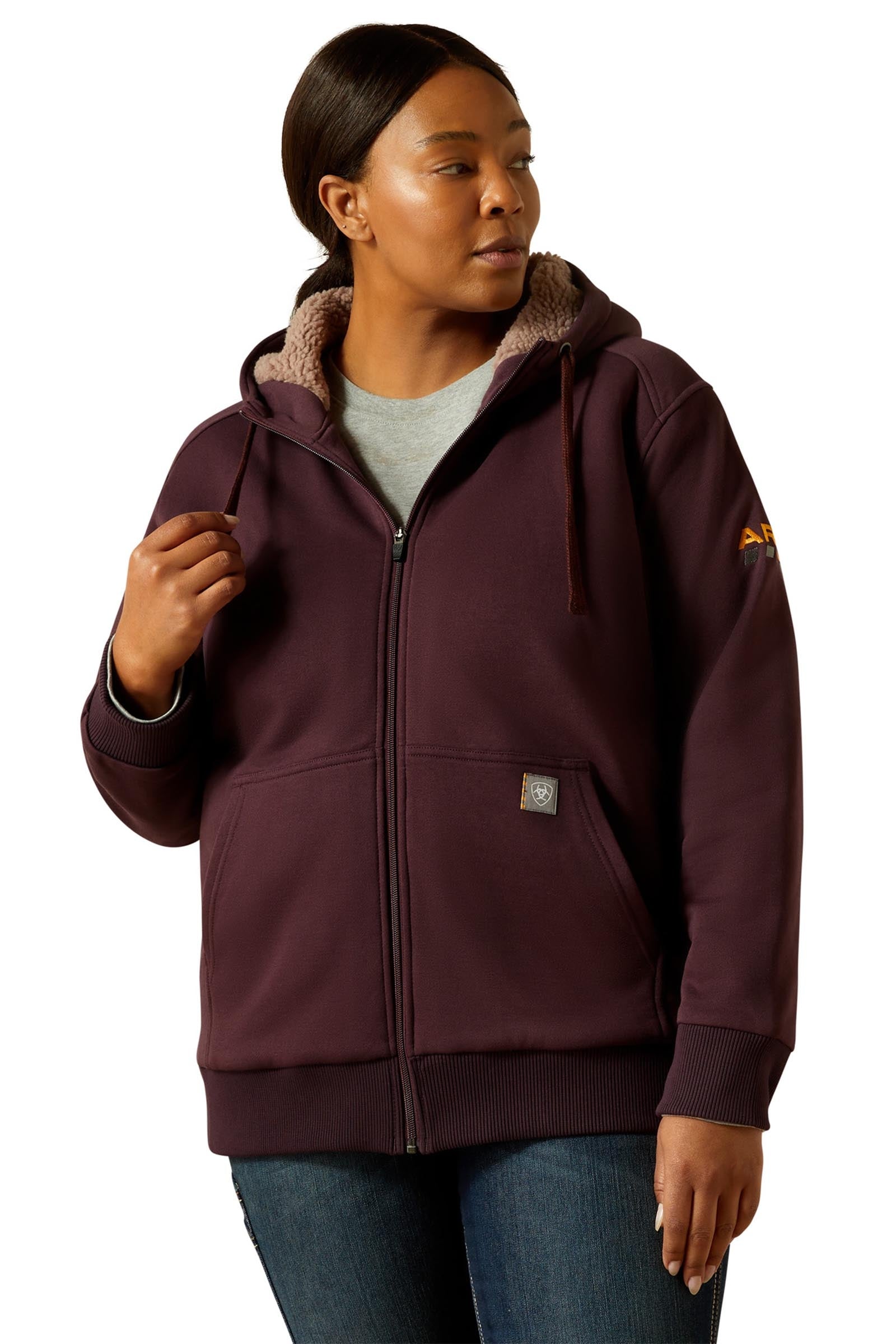 Ariat Rebar All-Weather Sherpa Hoodie med lynlås Ridetøj til dame