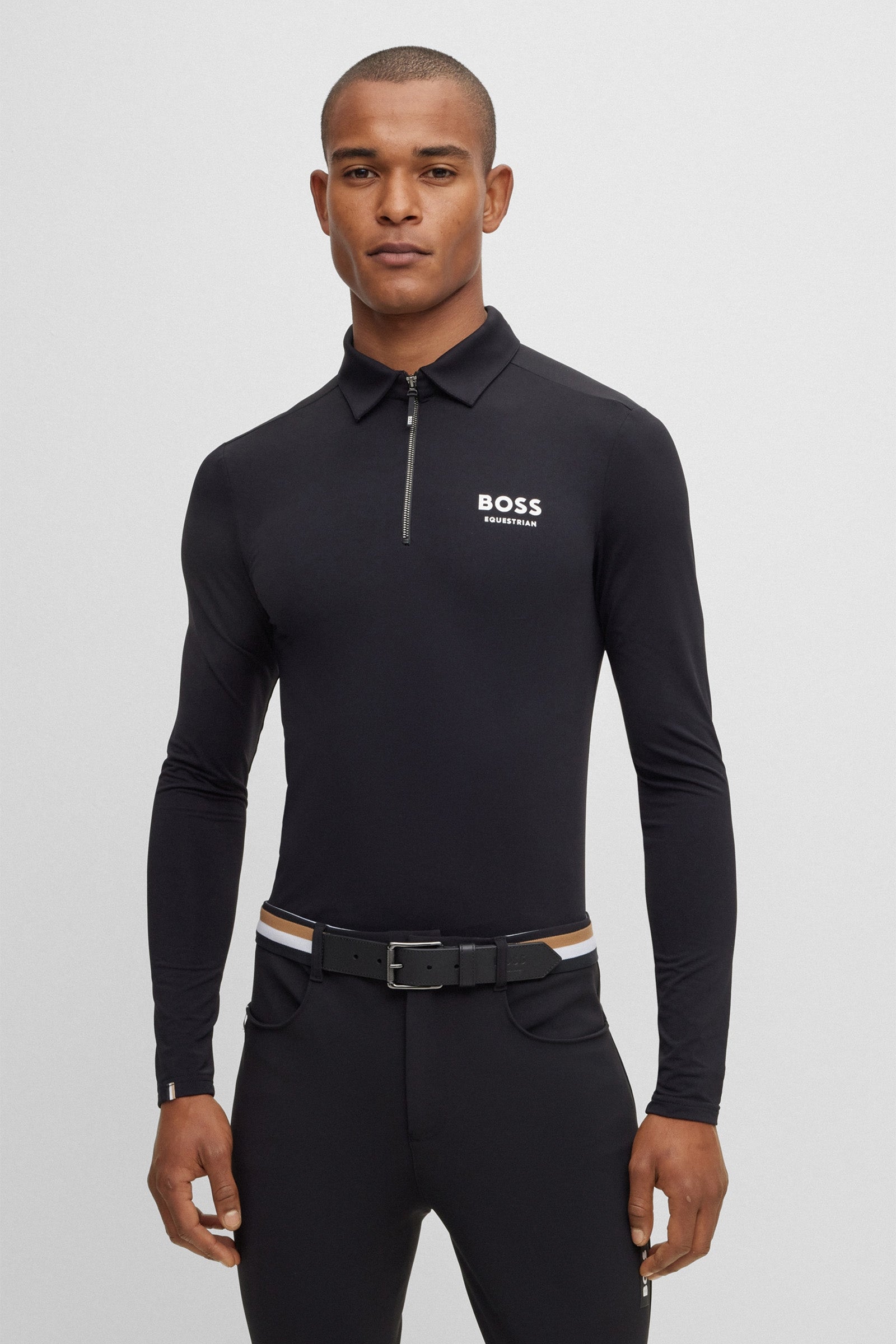 Boss Elton Signature Stripe træningspoloshirt til mænd Ridetøj til herrer