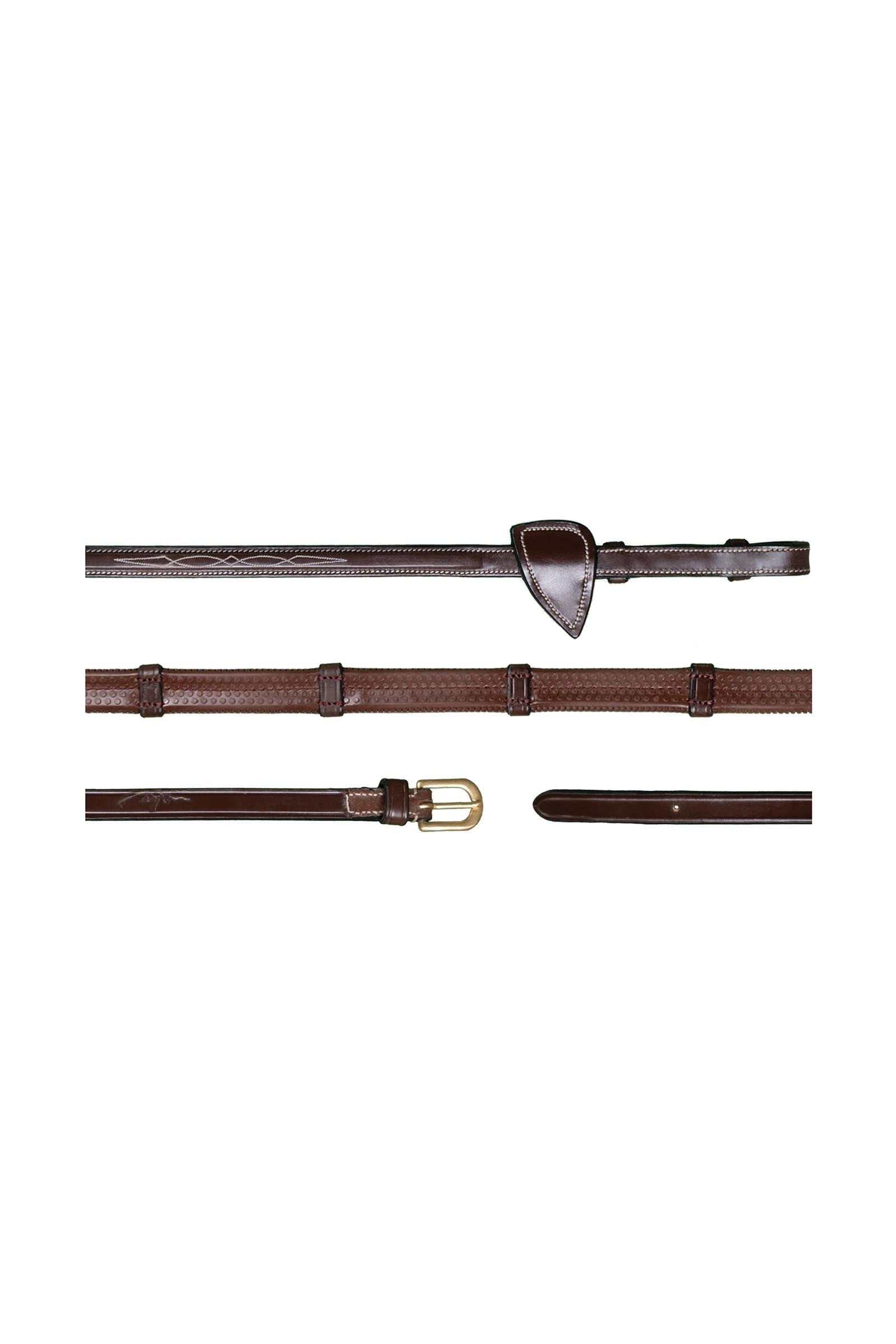 Dy'on D Collection gummitøjler (13 mm) med 7 læderstopper Trenser & tøjler
