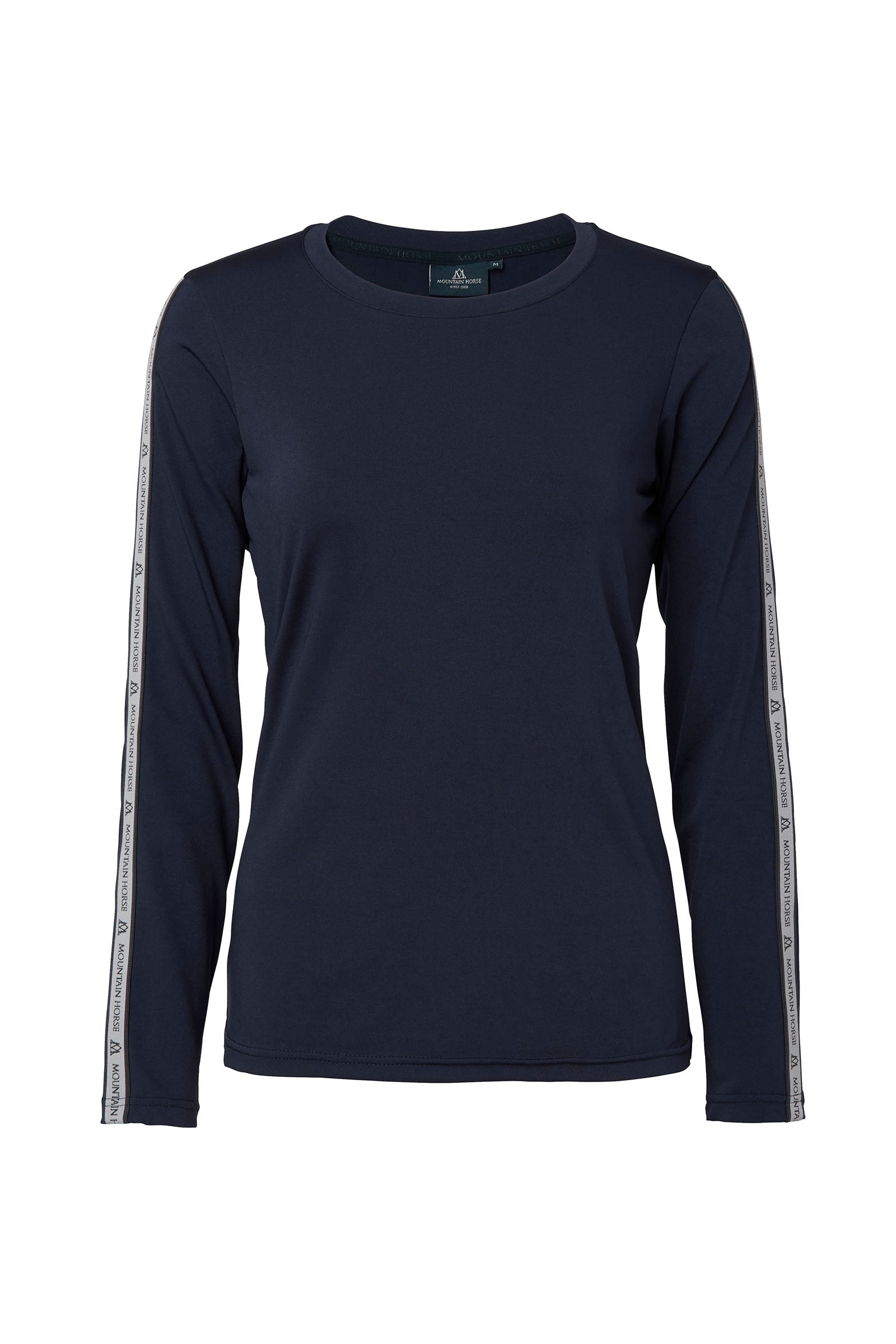 Mountain Horse Active Stripe langærmet funktionel damebluse Ridetøj til dame