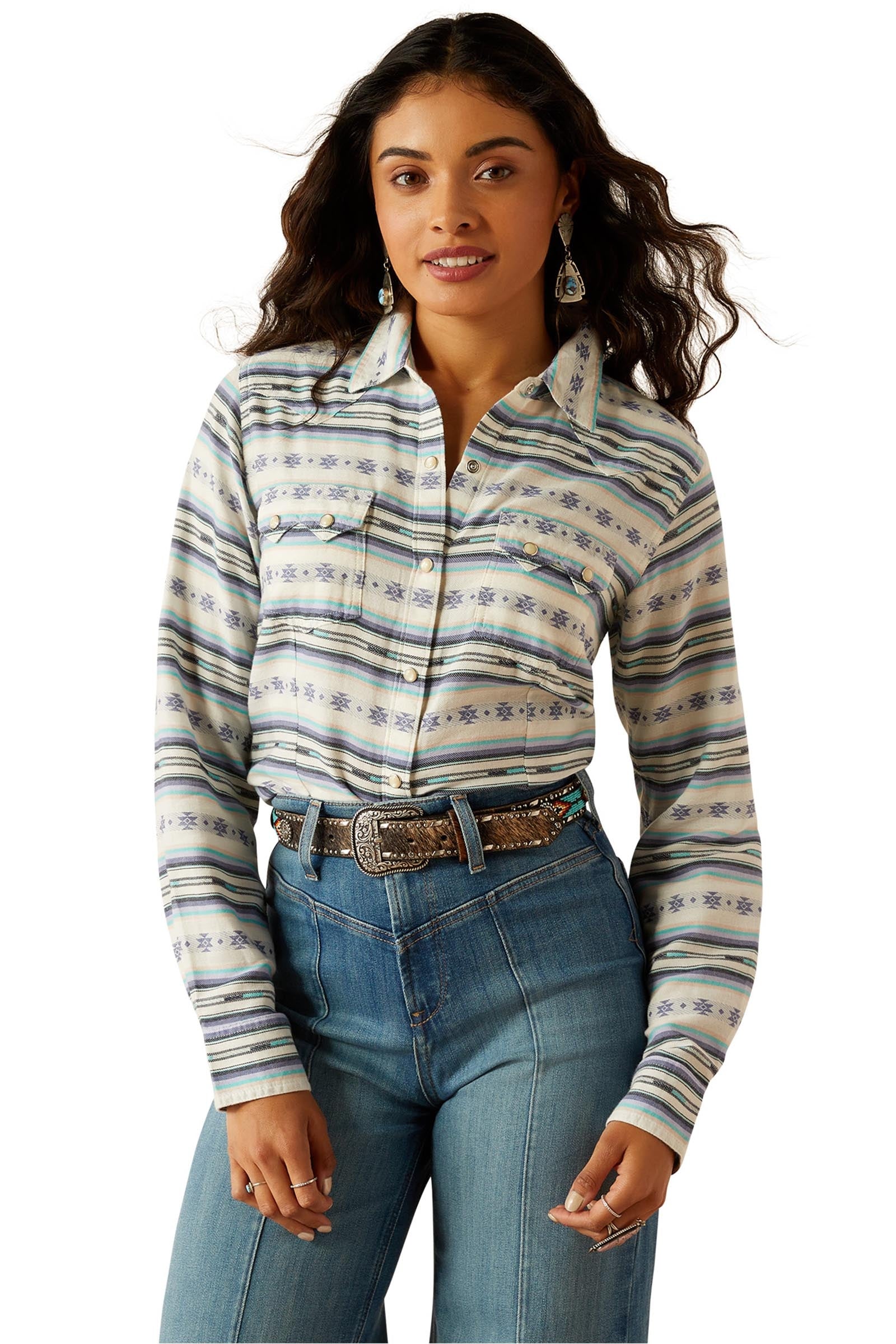 Ariat Seaside Serape dame skjorte med trykknapper Ridetøj til dame