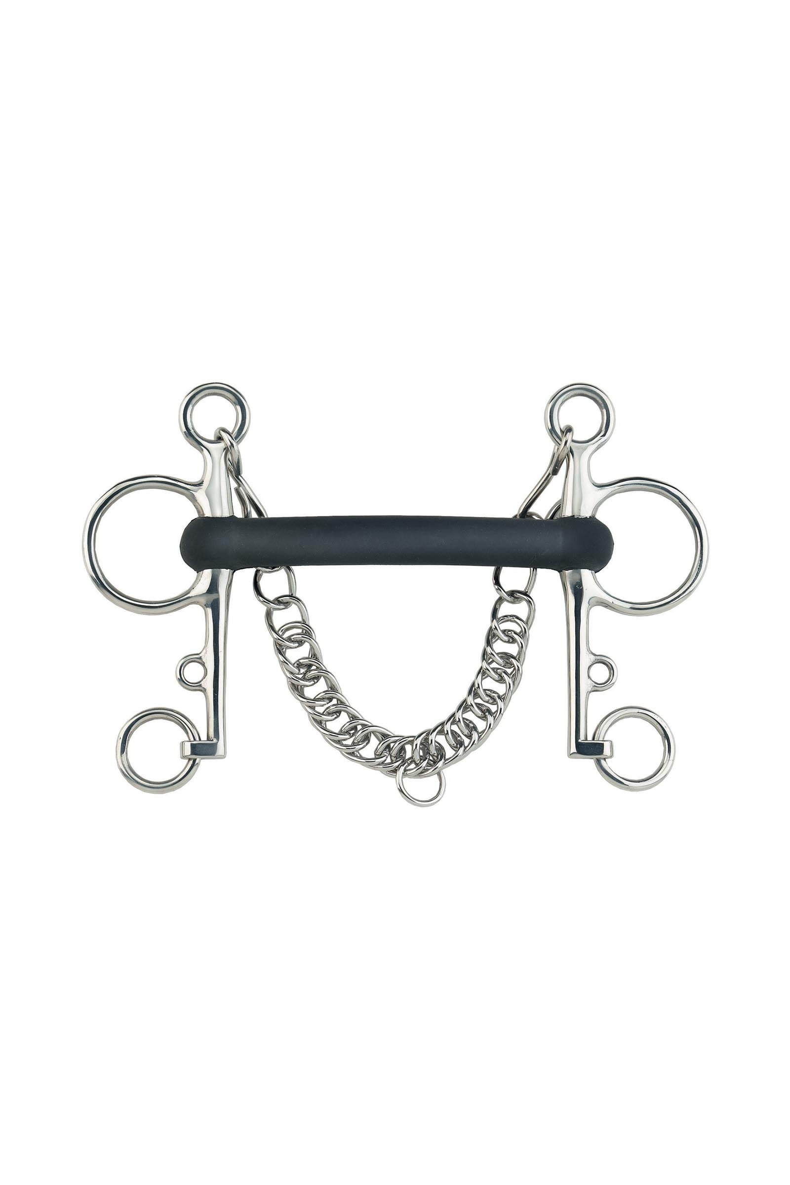 Sprenger pelham, hård gummi stang, 18 mm, rustfrit stål Bid