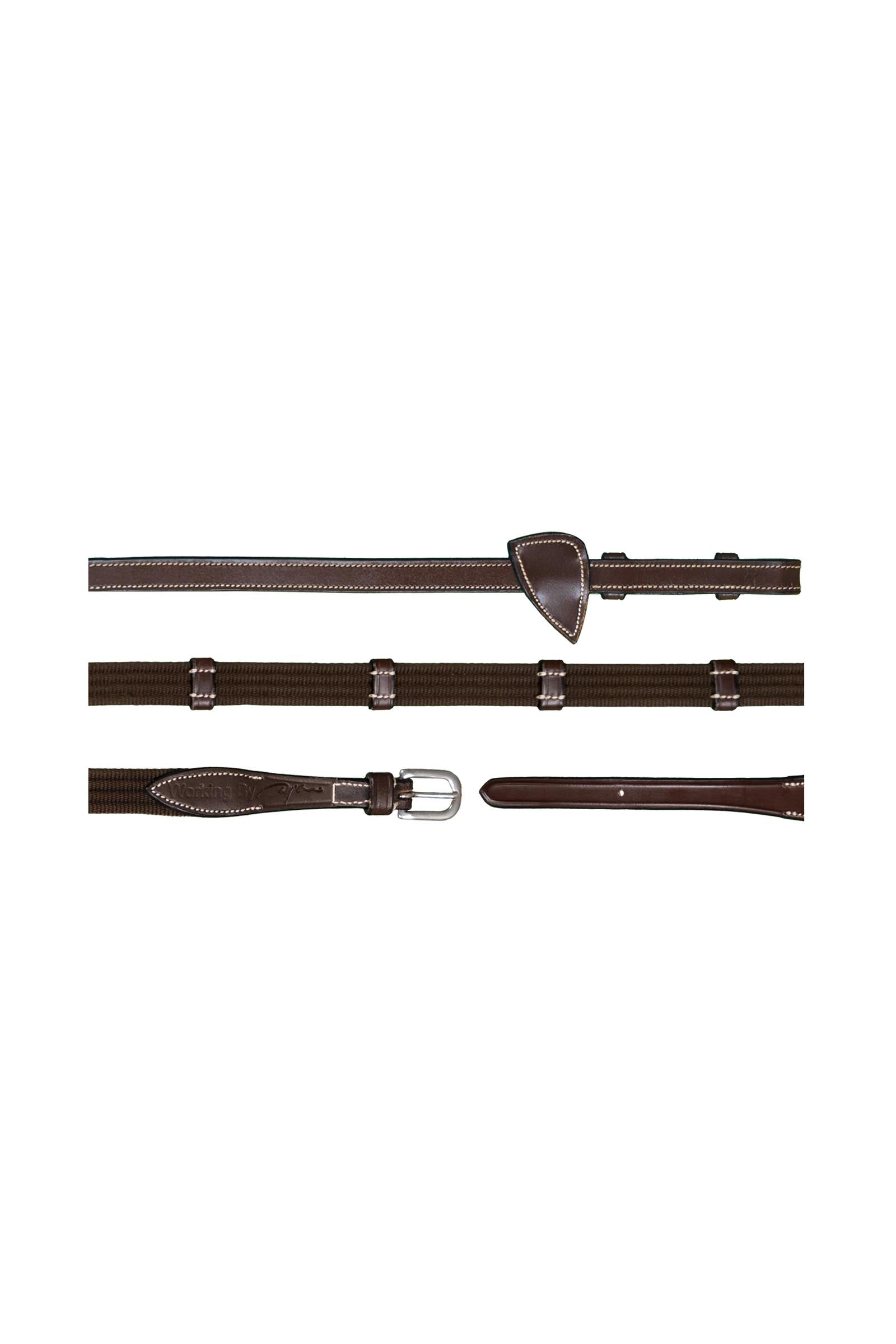 Dy'on Working 5/8 Web Reins With 9 Leather Loops Bridles & Reins