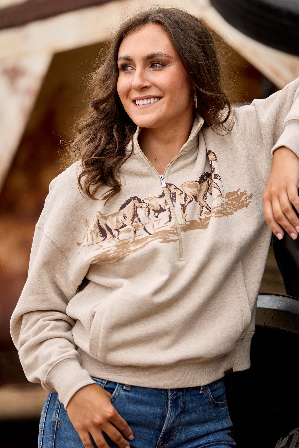 Ariat Women's Running Wild 1/2 Zip Sweatshirt Women’s Riding Clothing