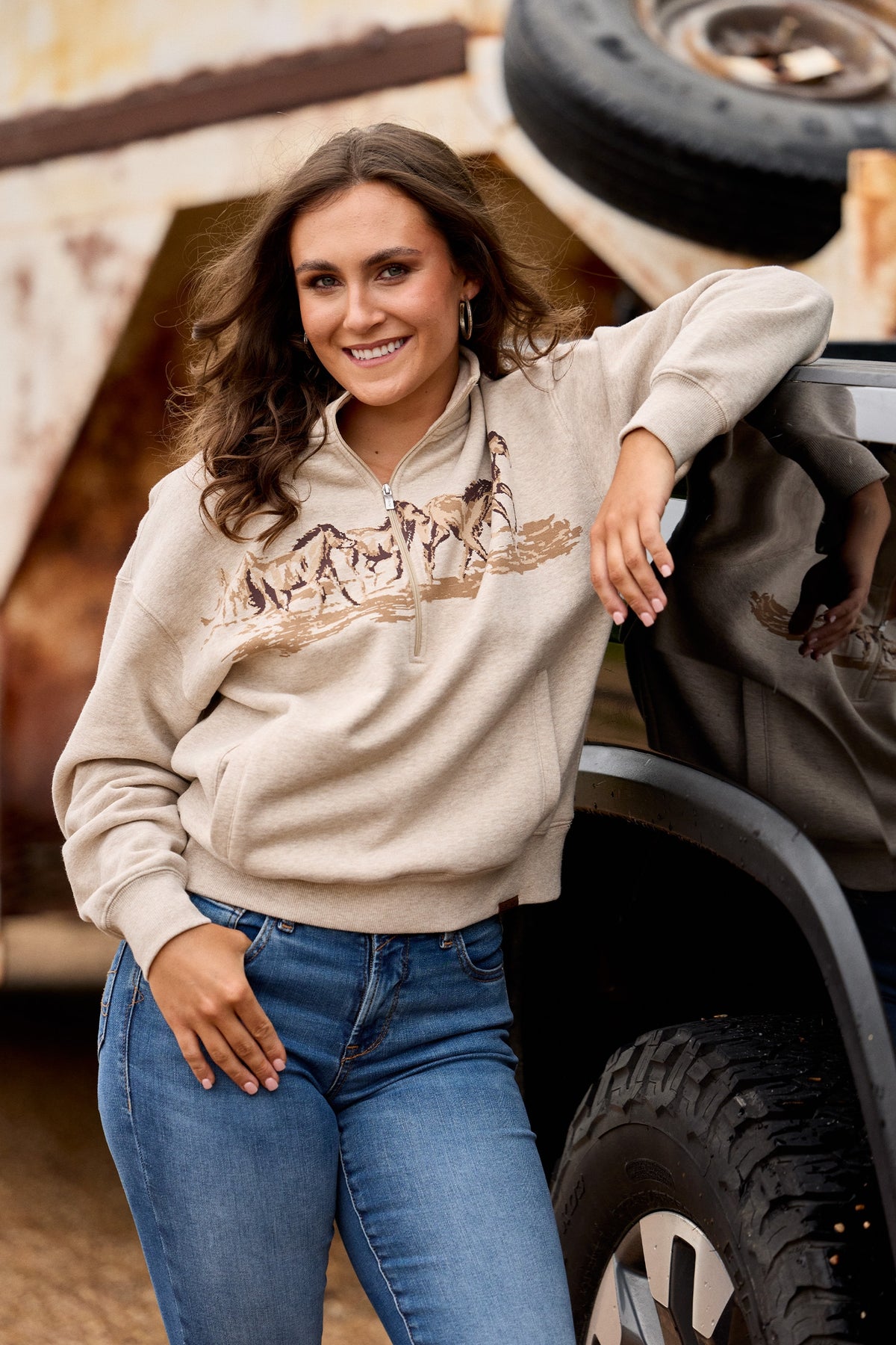 Ariat Women's Running Wild 1/2 Zip Sweatshirt Women’s Riding Clothing