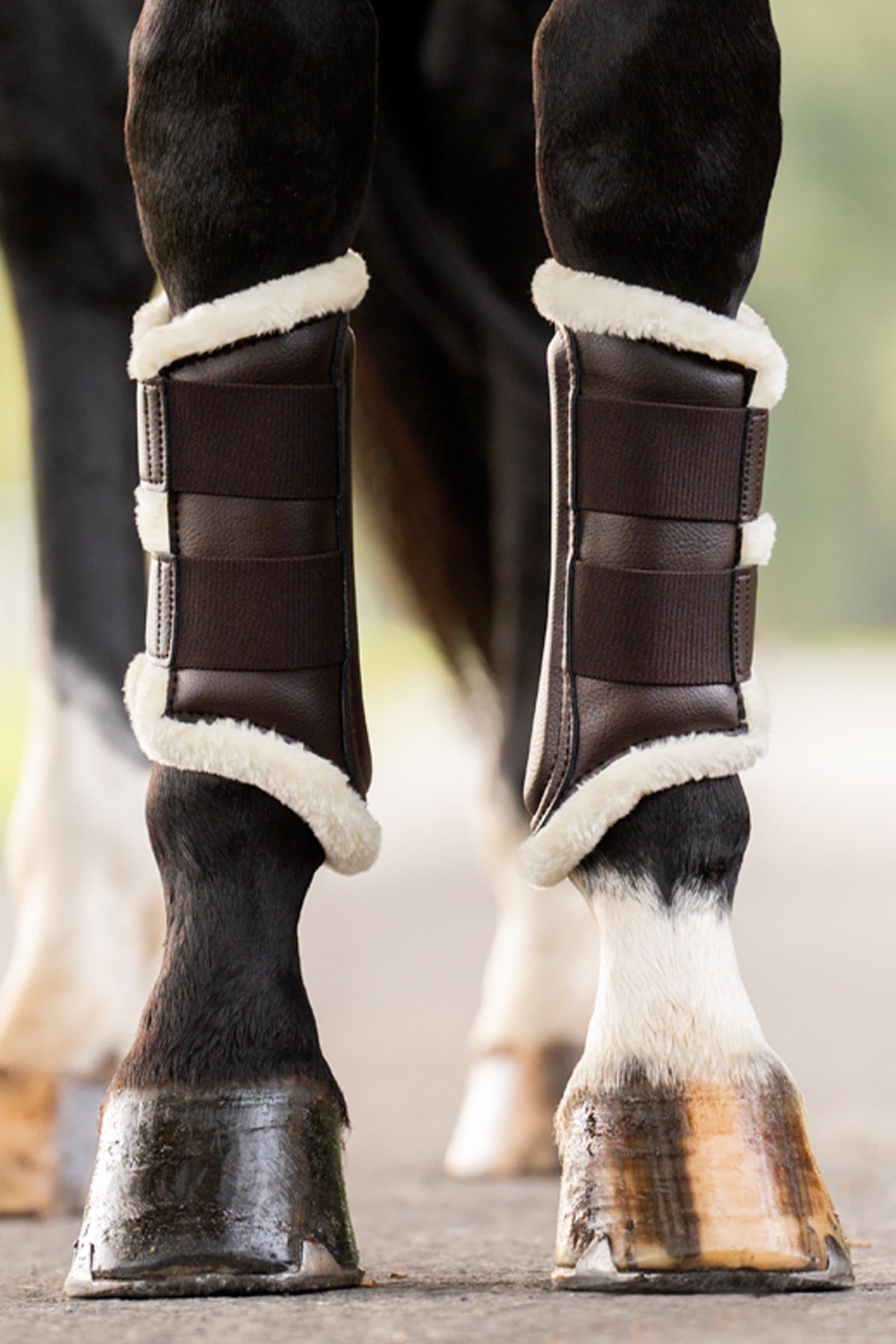 Kavalkade Anatomic Synthetic Leather Boots With Faux Fur Leg Protection & Hoof Protection for Horses