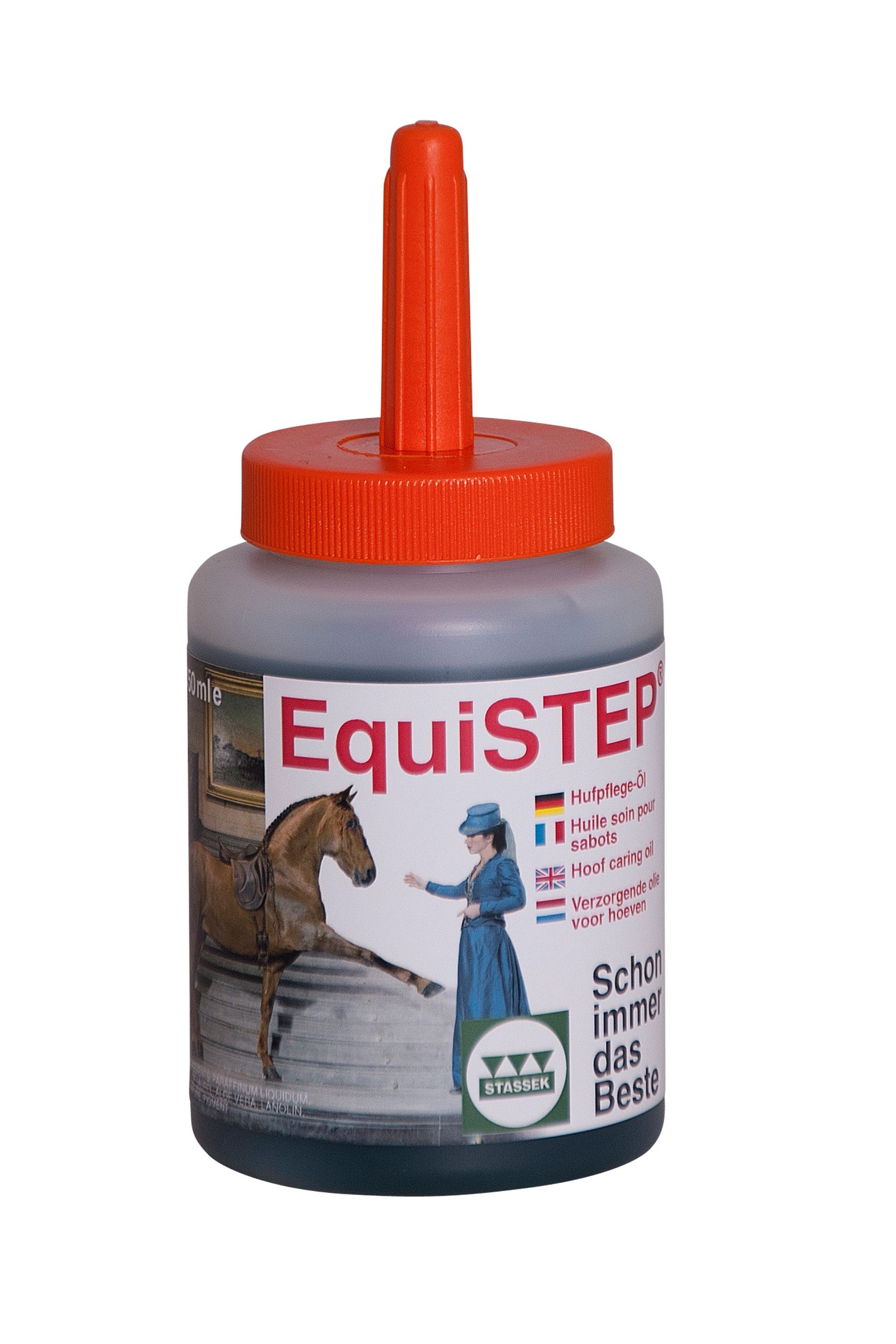 Stassek Equistep Hoof Oil med børste, 450 ml Plejeprodukter