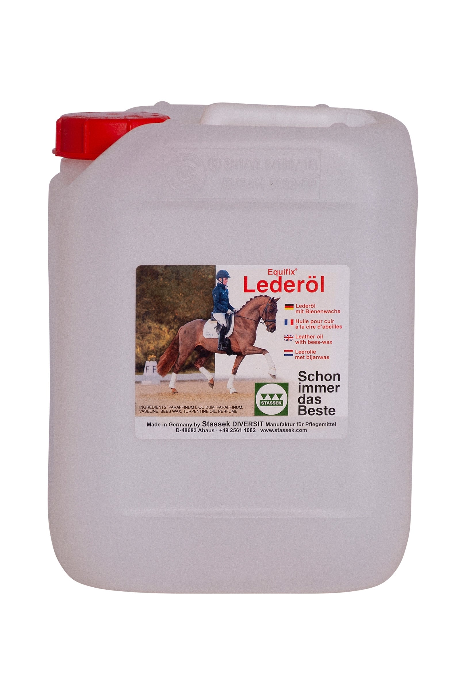 Stassek Equifix læderolie med bivoks, 2,5 liter Plejeprodukter