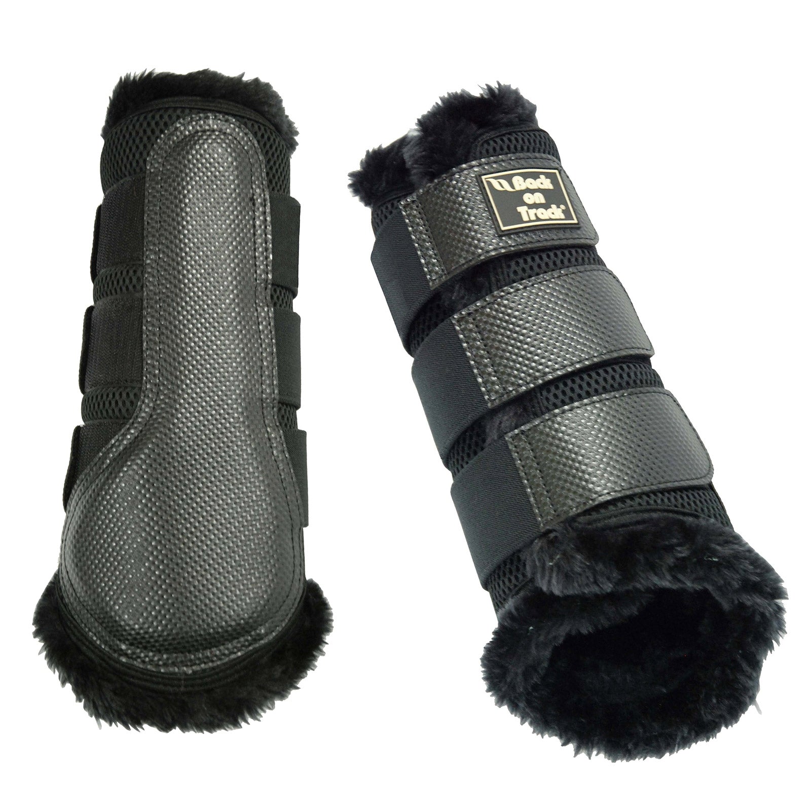 Back on Track gamacher 3D-mesh m/kunstig pels, L-XL Leg Protection & Hoof Protection for Horses