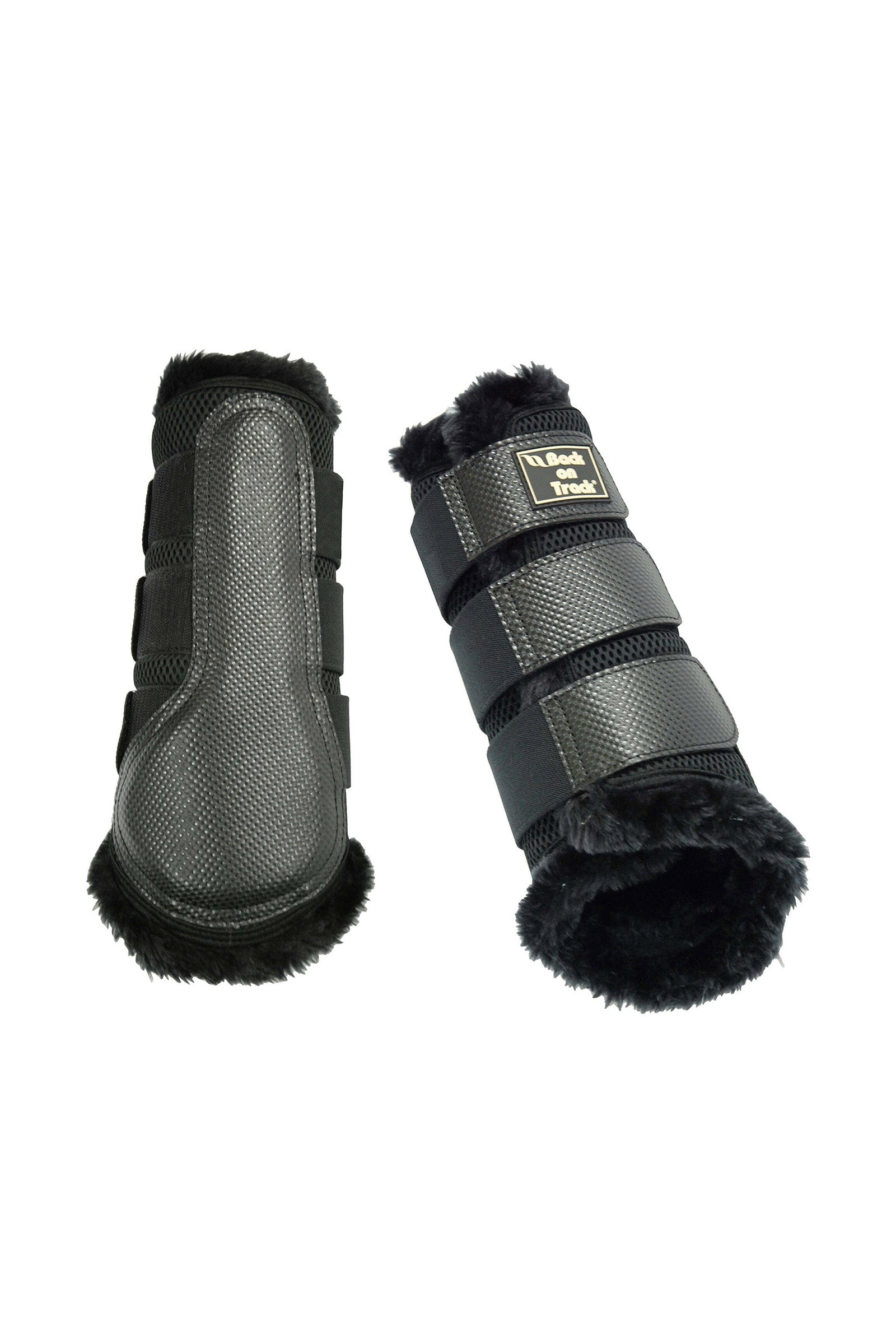 Back on Track gamacher 3D-mesh m/kunstig pels, S-M Leg Protection & Hoof Protection for Horses