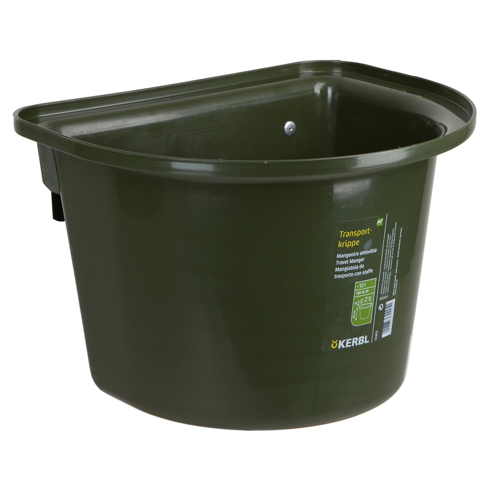 Kerbl foderkrybbe 12 l, plastik med håndtag i baljen Fodring & Vanding