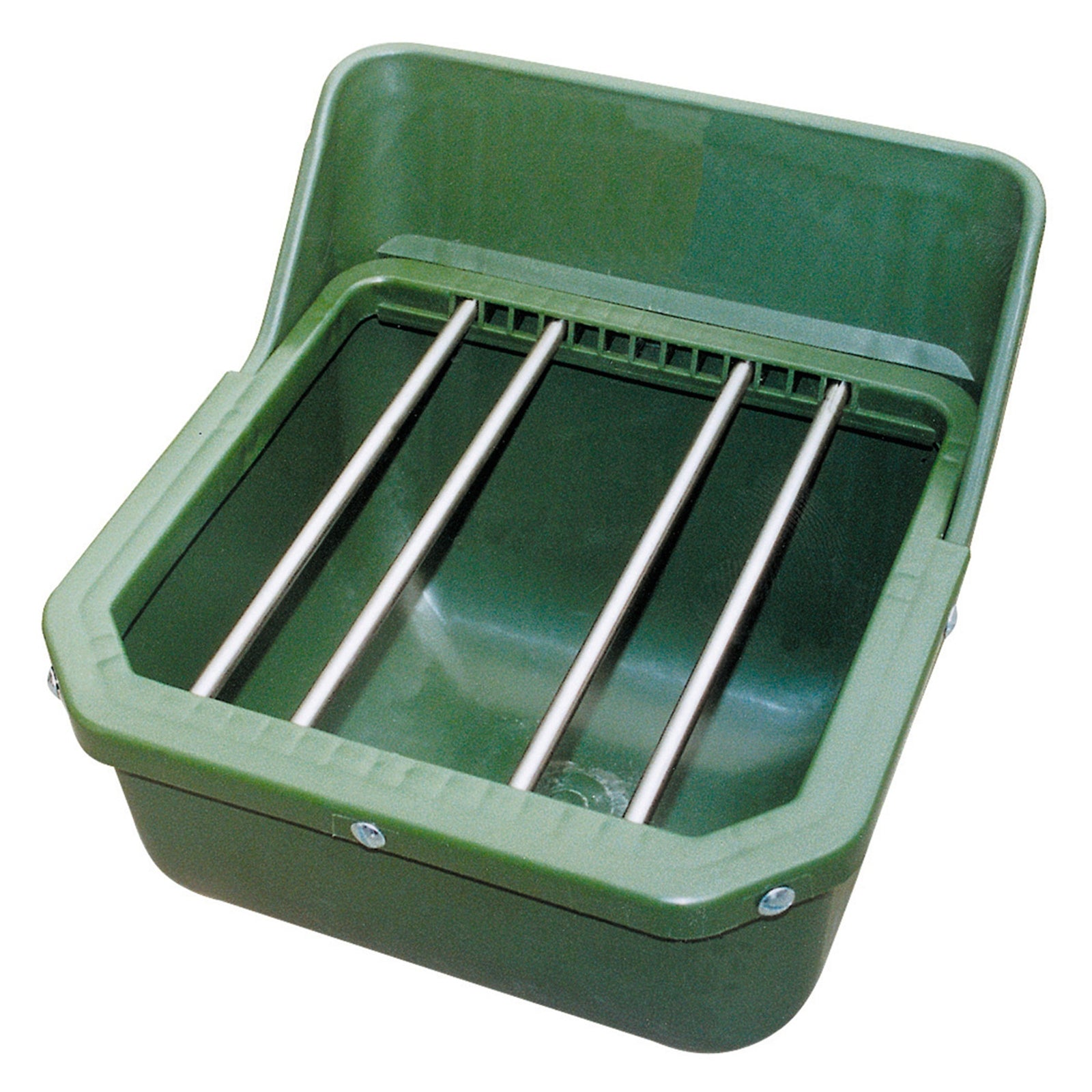 Kerbl Trough for concentrated feed foal trough, w/ iron bars, 9L Horse Feeders & Waterers