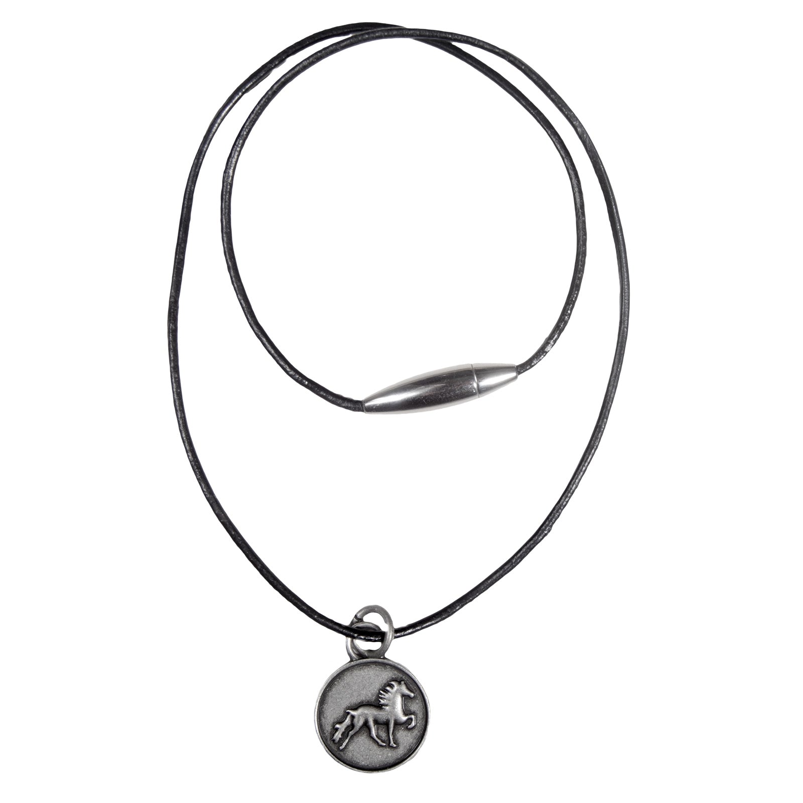 Karlslund Leather necklace with rustic icelandic horse Gaveartikler