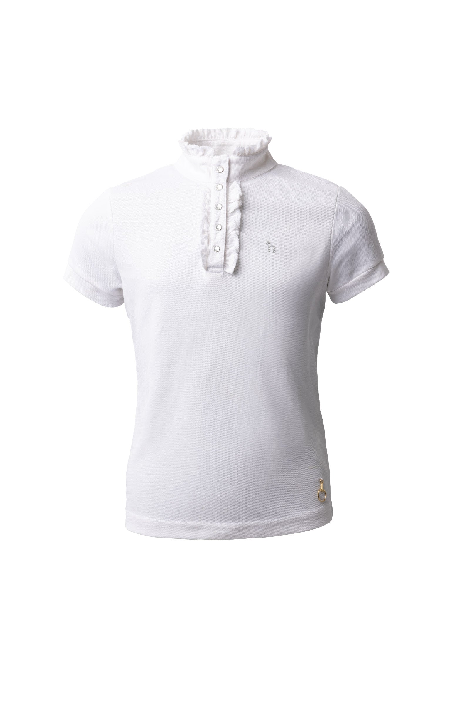 Horze Christel kortærmet stævnebluse med flæser, børnemodel Ridetøj til børn