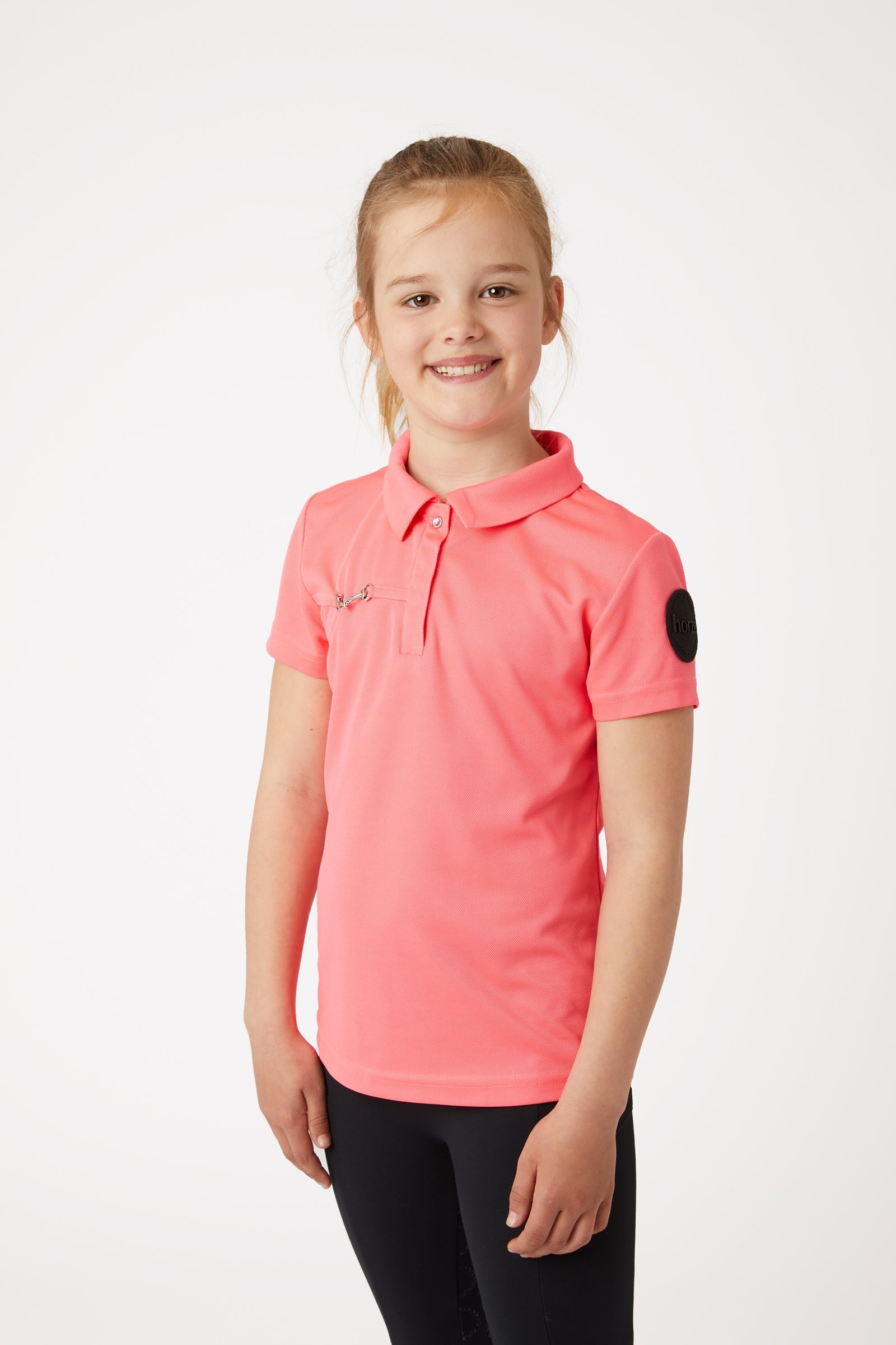 Horze Young Rider Denise funktionel, kortærmet poloshirt Ridetøj til børn