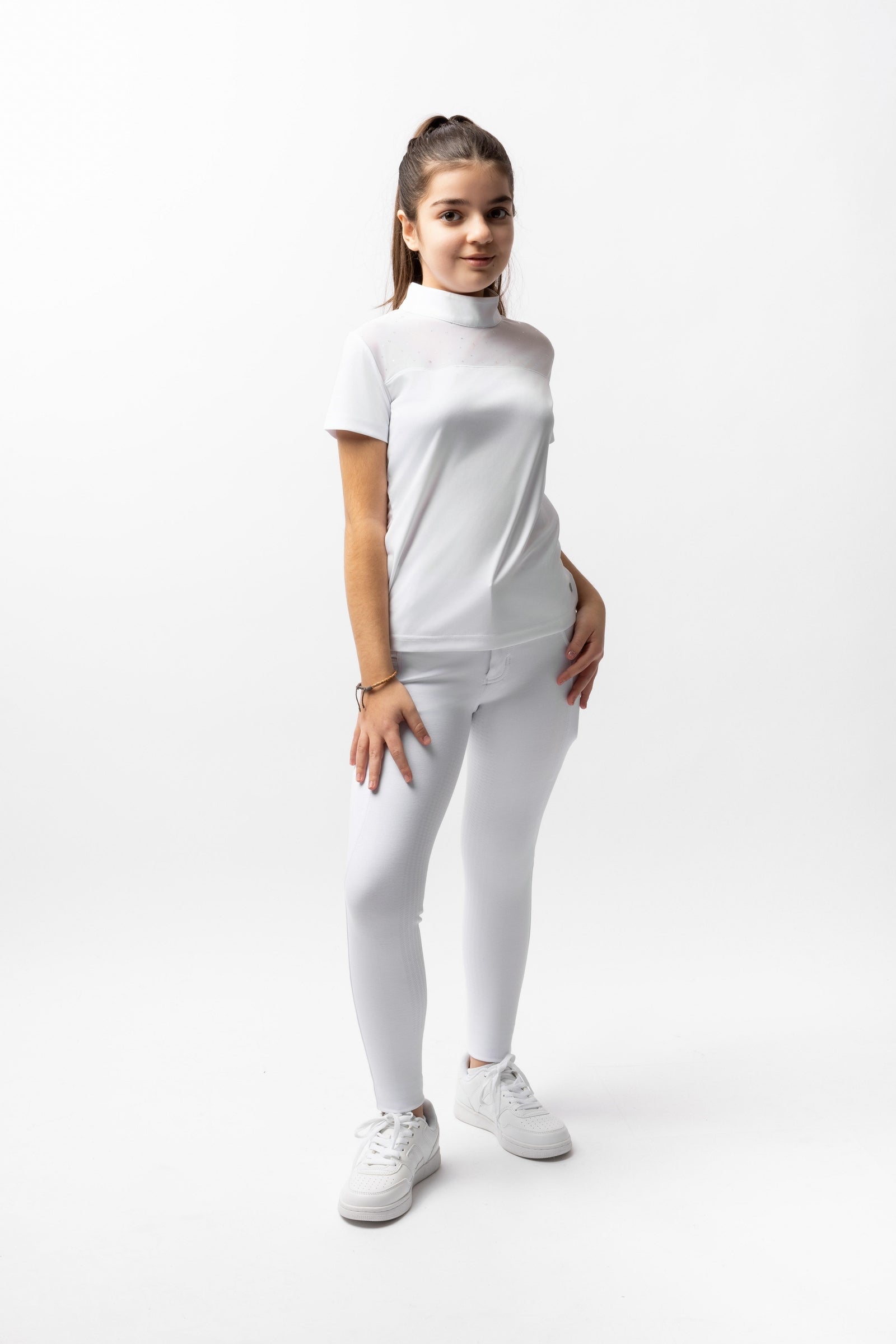 Horze Kaya Stævnebluse med Rhinsten, børnemodel Ridetøj til børn