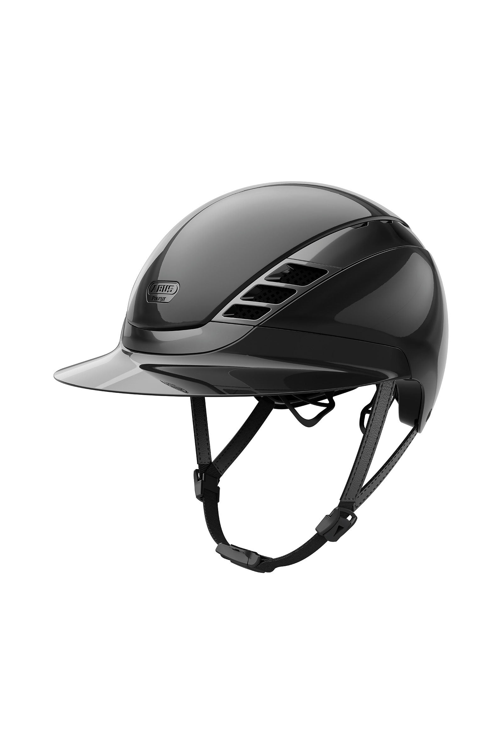 Abus Pikeur AirLuxe Chrome Ridehjelm med langt visir Ridehjelme & Sikkerhedsveste