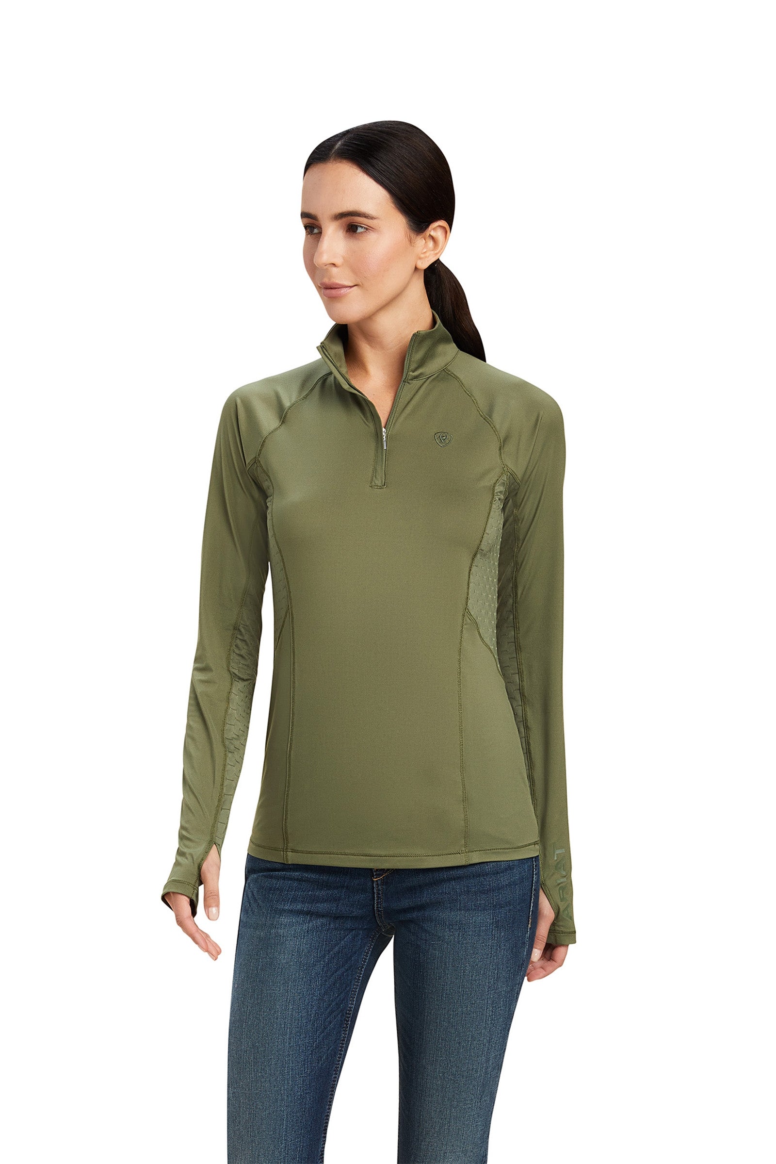 Ariat Lowell 2.0 1/4 Zip langærmet bluse, damemodel Ridetøj til dame