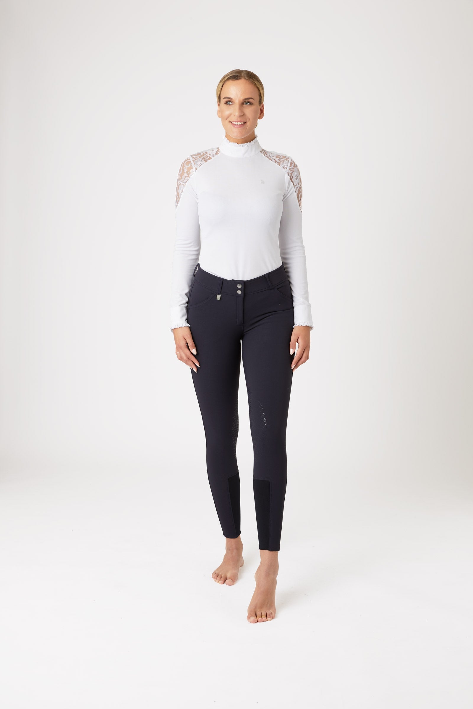 Horze Grand Prix Women's Silicone Knee Patch Breeches UPF 50+ Womens Breeches