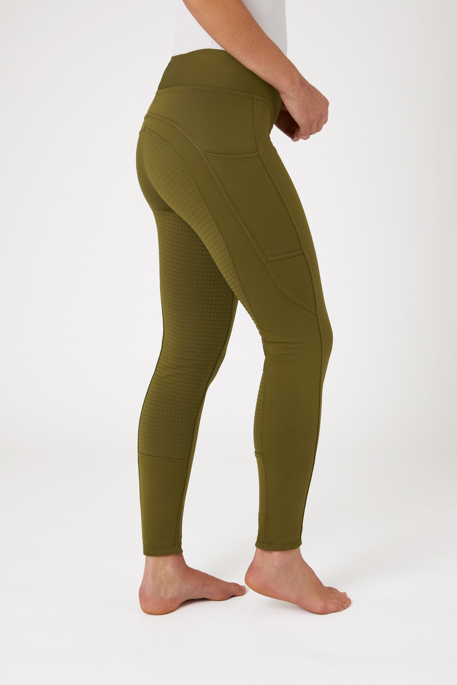 Horze Active fuld grip vinterridetights med telefonlomme, damemodel Womens Breeches