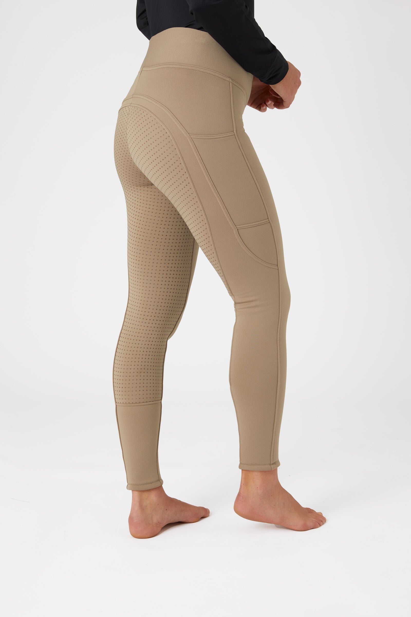 Horze Active fuld grip vinterridetights med telefonlomme, damemodel Womens Breeches