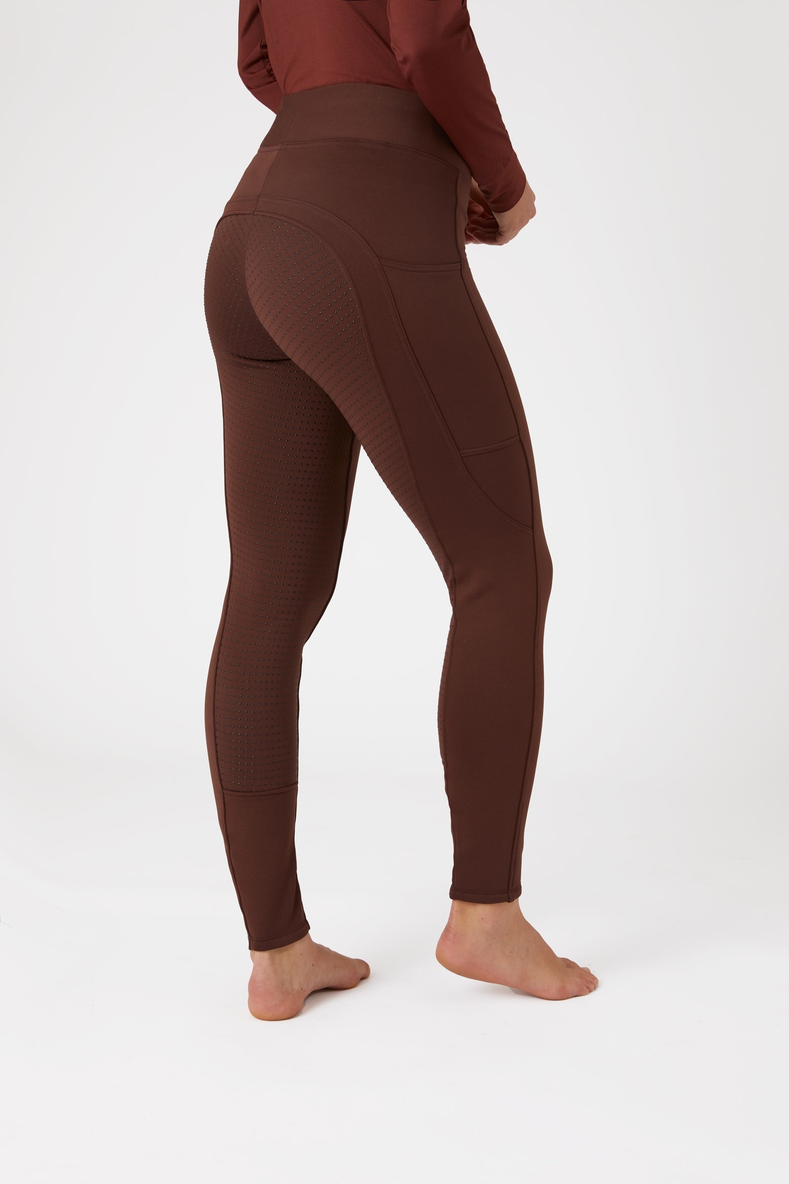 Horze Active fuld grip vinterridetights med telefonlomme, damemodel Womens Breeches