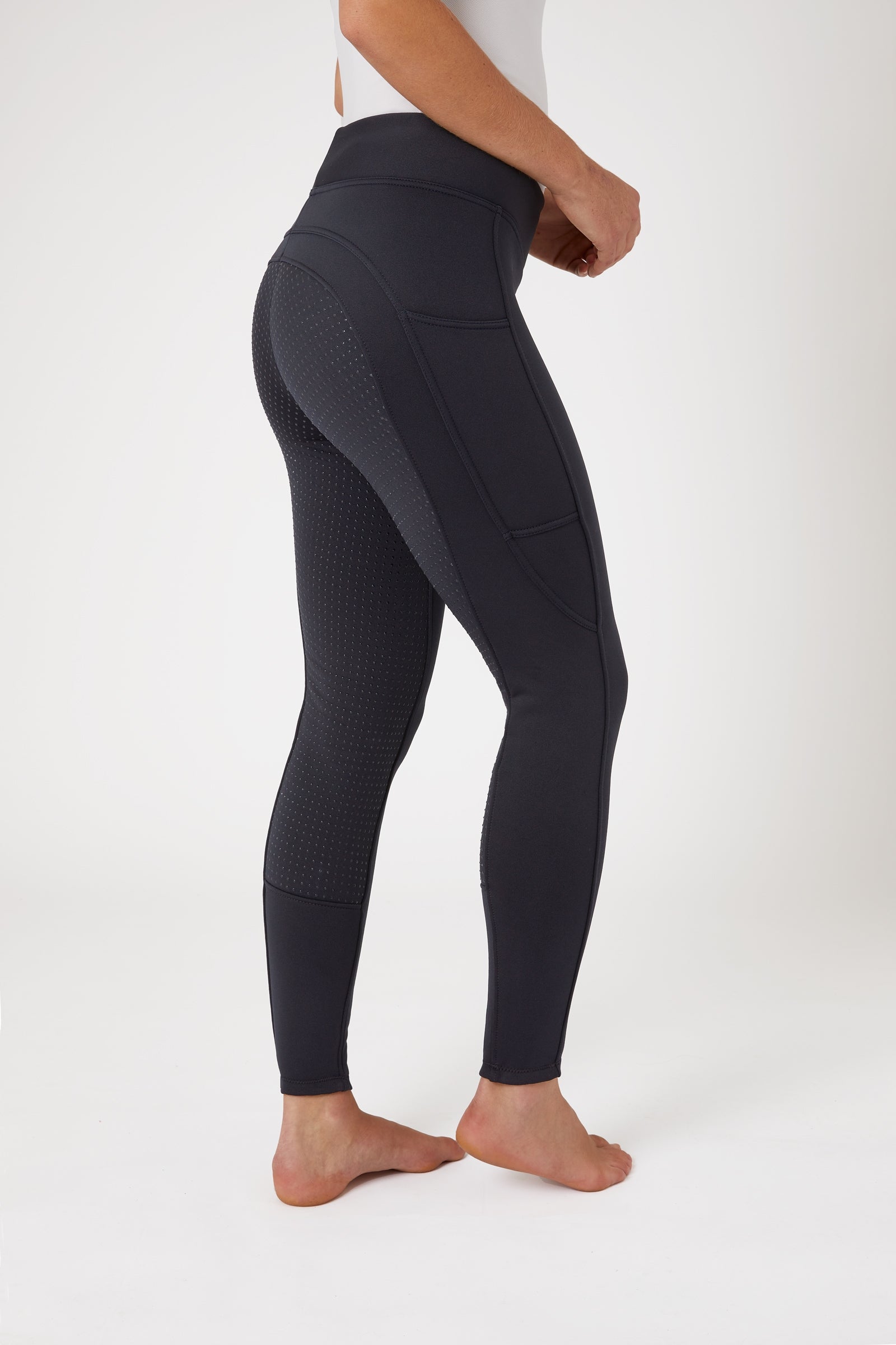 Horze Active fuld grip vinterridetights med telefonlomme, damemodel Womens Breeches