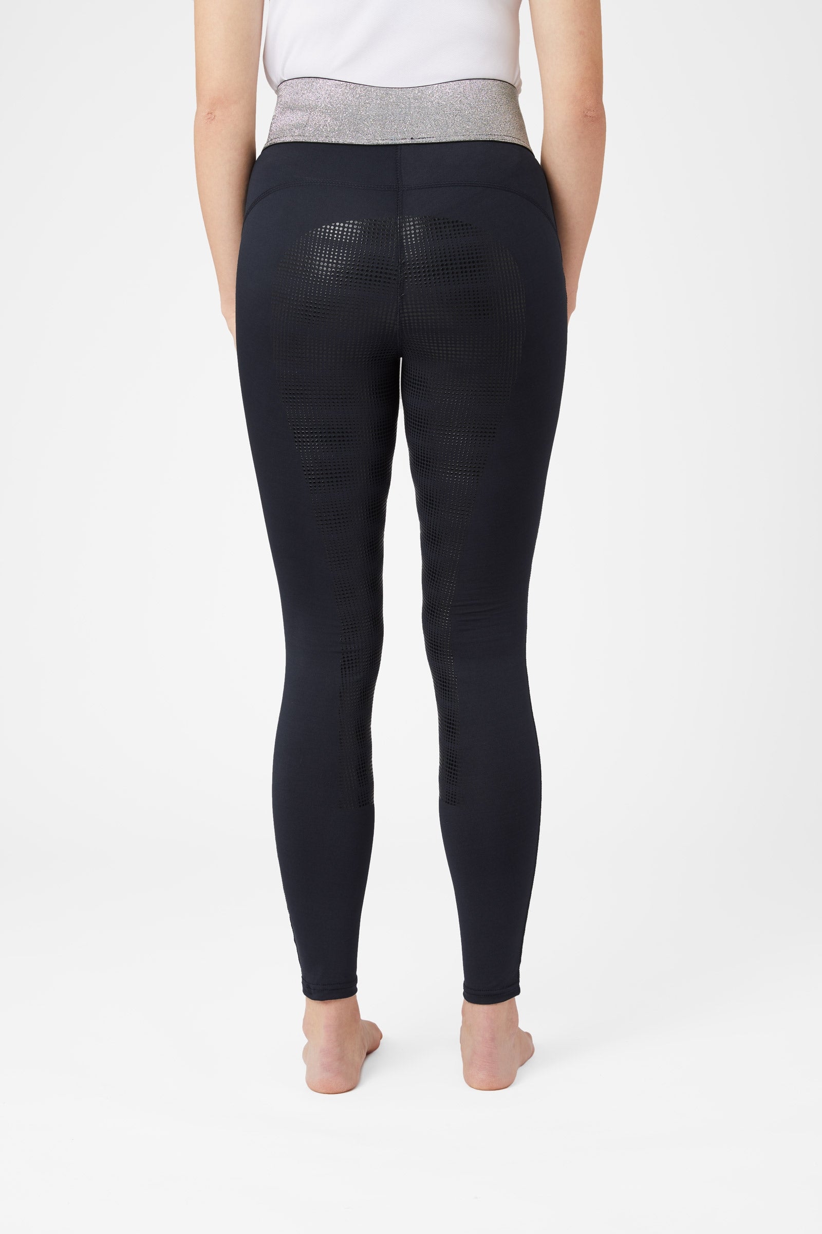 Horze Women's Silicone Full Seat Riding Tights with Glitter Waistband Womens Breeches