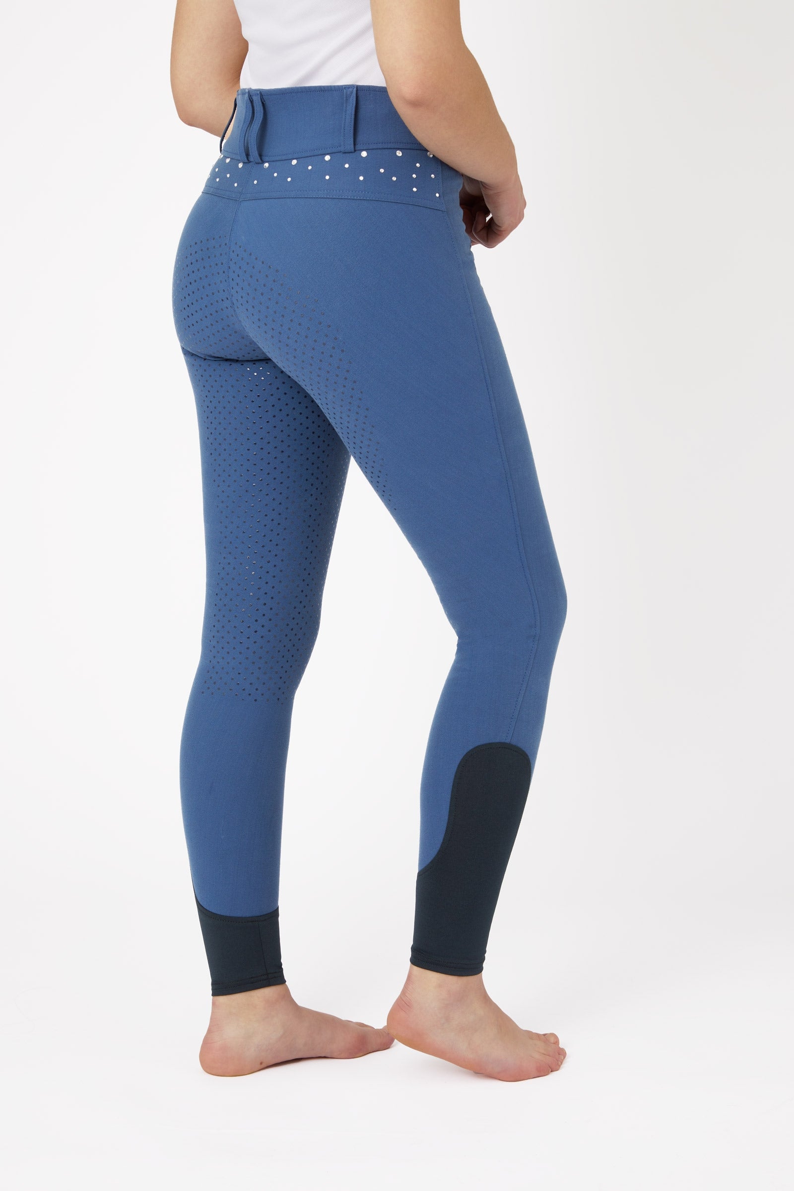 Horze Højtaljede Ridebukser med Fuld Silikonegrip og Krystaller, damemodel Womens Breeches