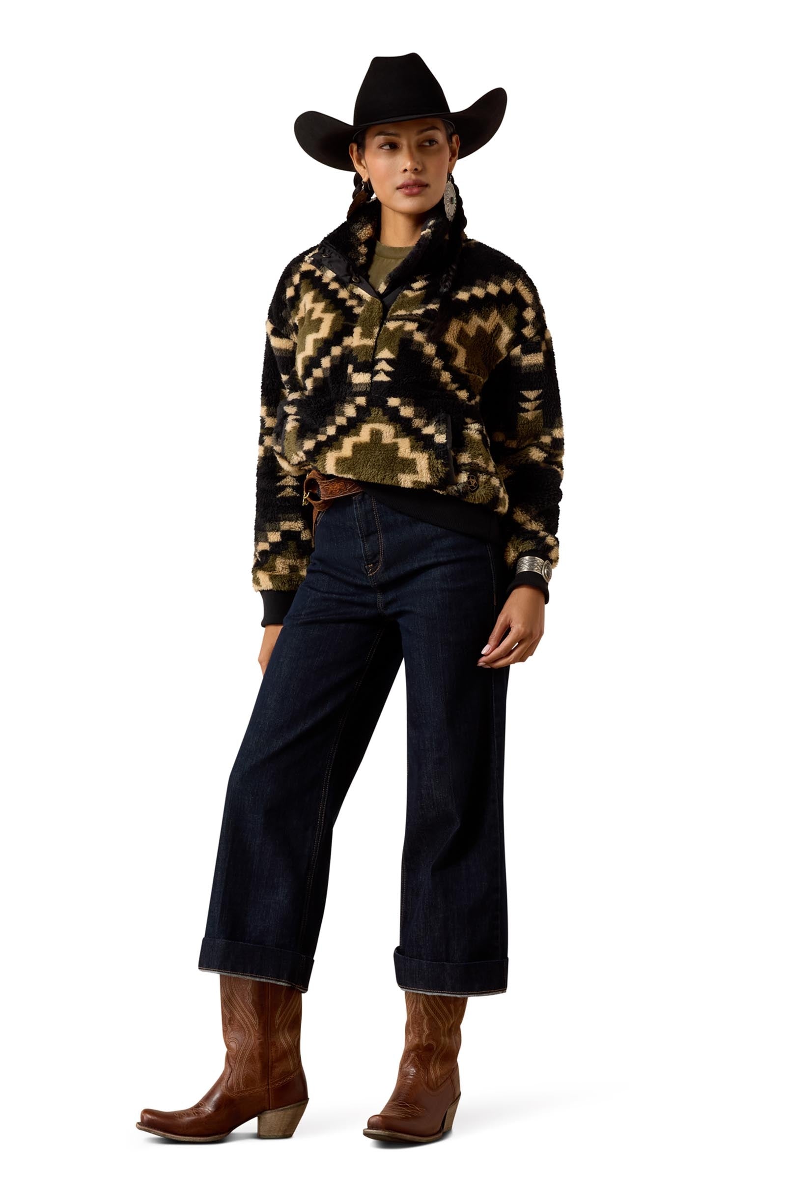 Ariat Berber Snap Women's Sweater With 1/2 Placket Women’s Riding Clothing