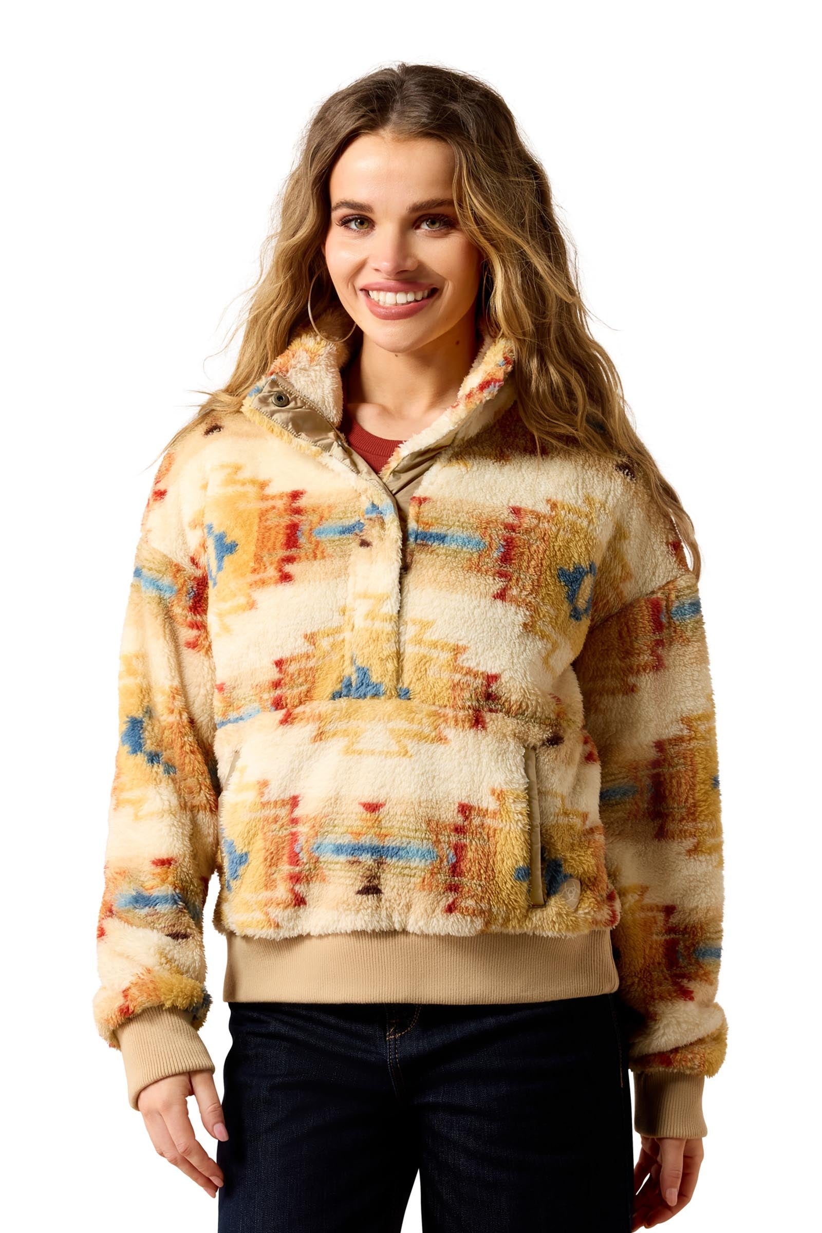 Ariat Berber Snap Dame sweater med 1/2 stolpelukning med trykknapper Ridetøj til dame