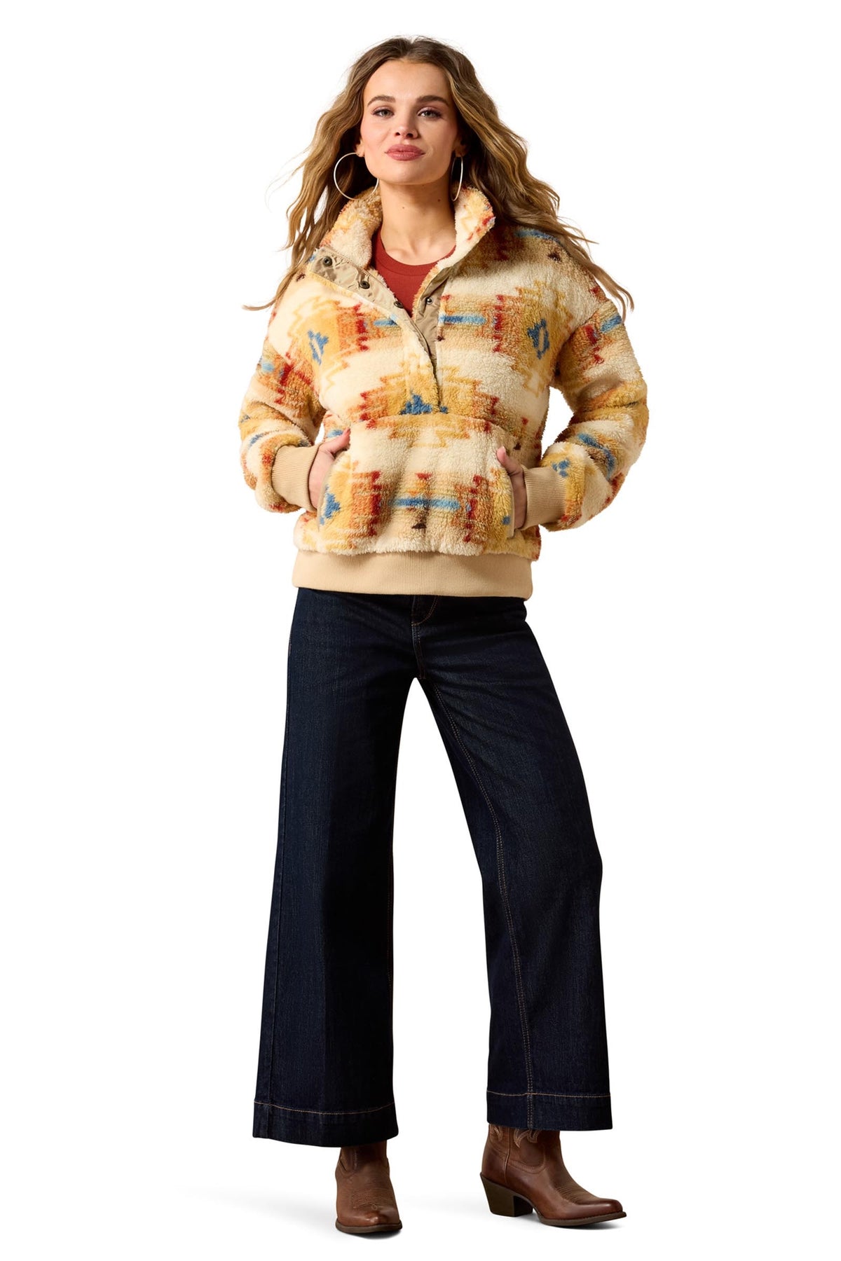 Ariat Berber Snap Women's Sweater With 1/2 Placket Women’s Riding Clothing