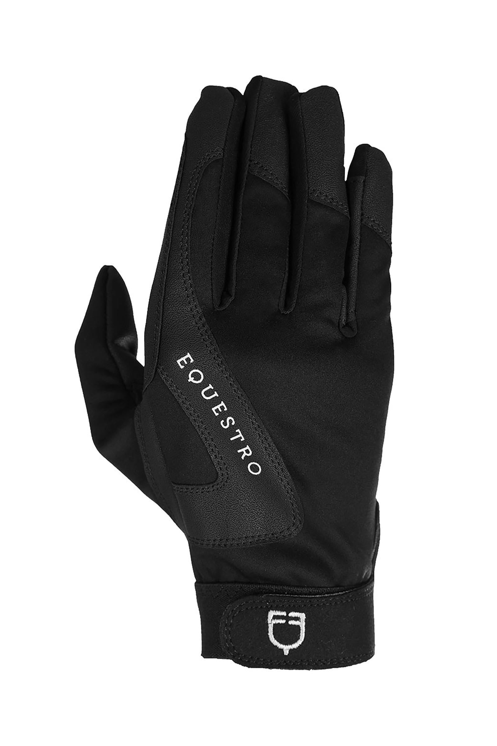 Equestro Technical Fabric Gloves With Fleece Lining Riding Gloves