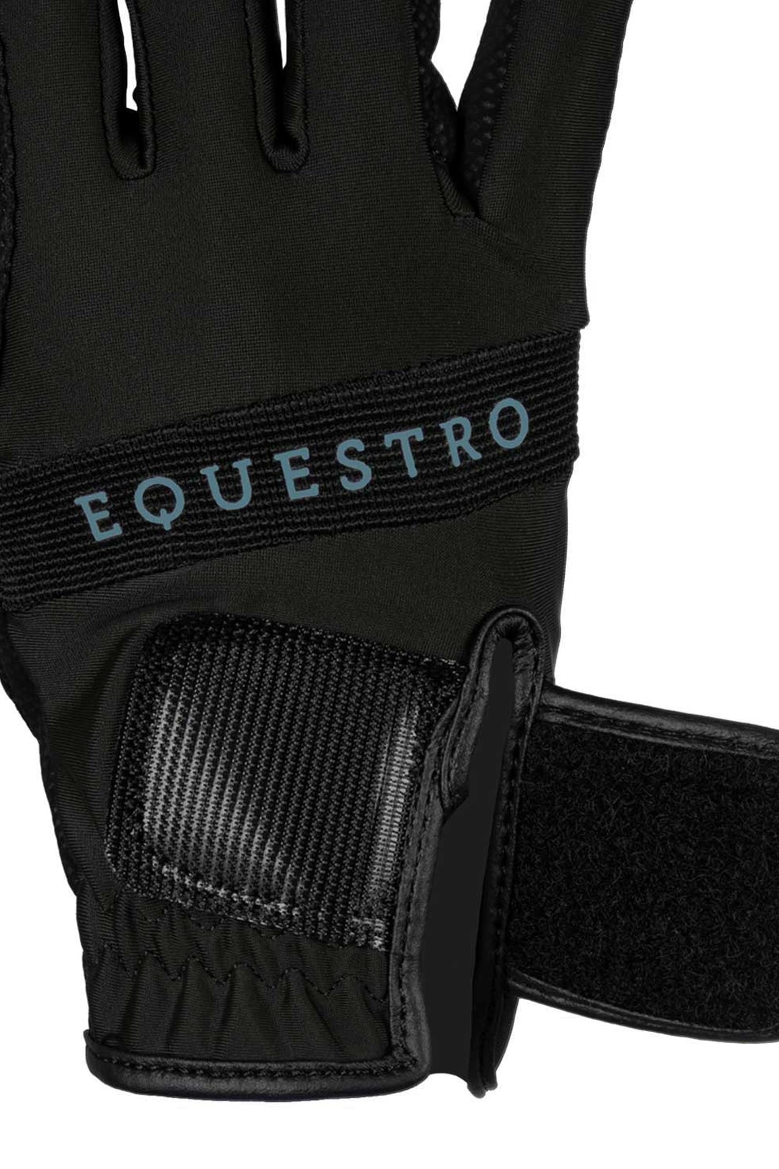 Equestro Gloves in Technical Fabric With Multicolor Logo Riding Gloves