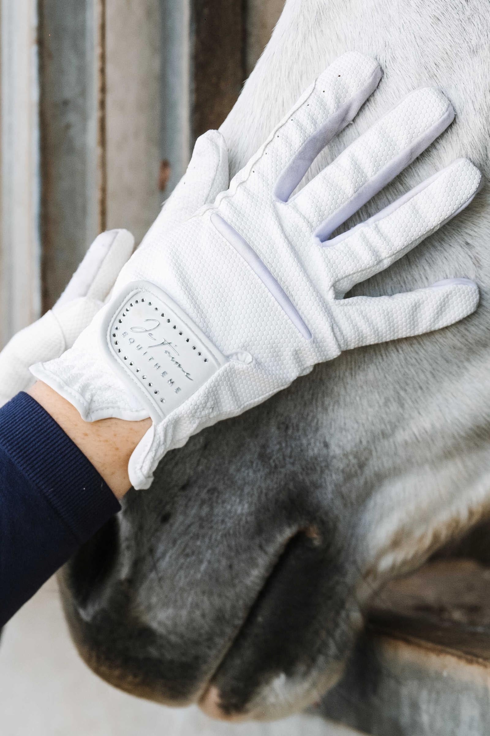 EQUITHÈME Strass Je t'aime Gloves Riding Gloves