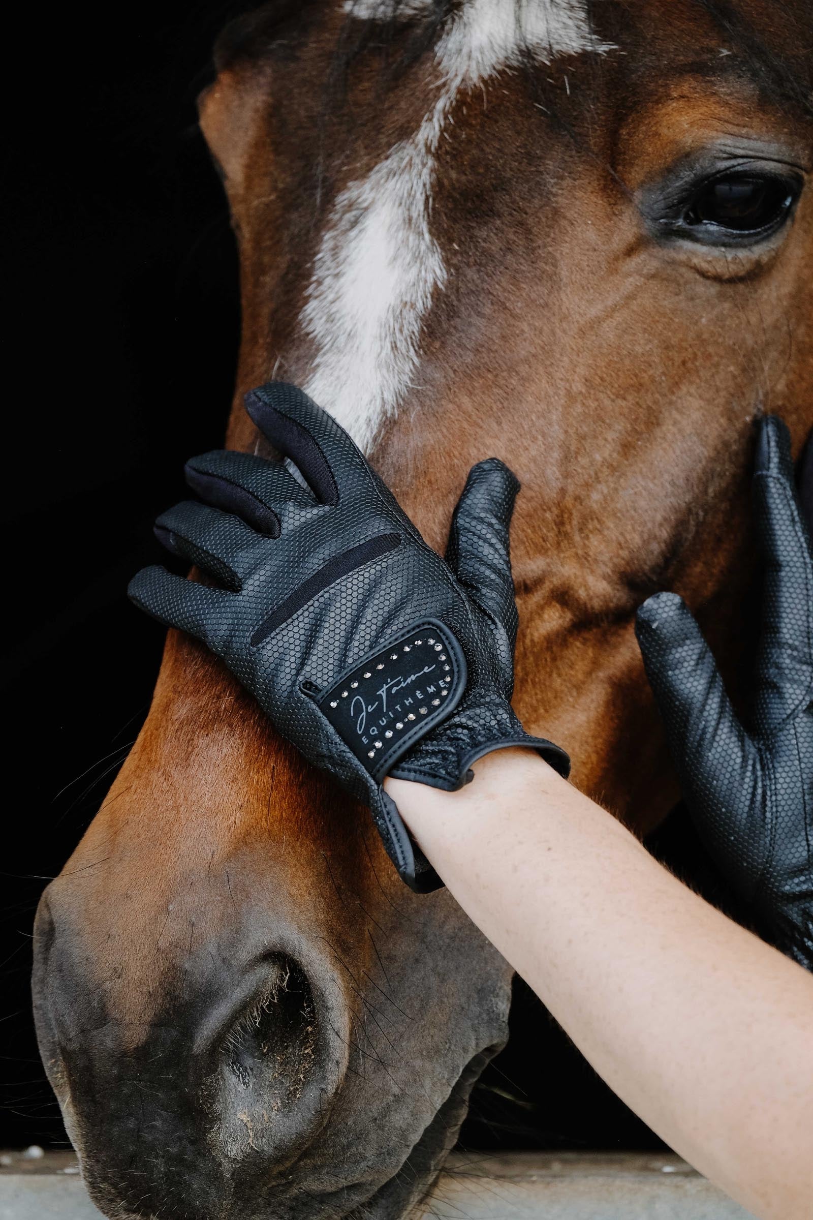 EQUITHÈME Strass Je t'aime Gloves Riding Gloves
