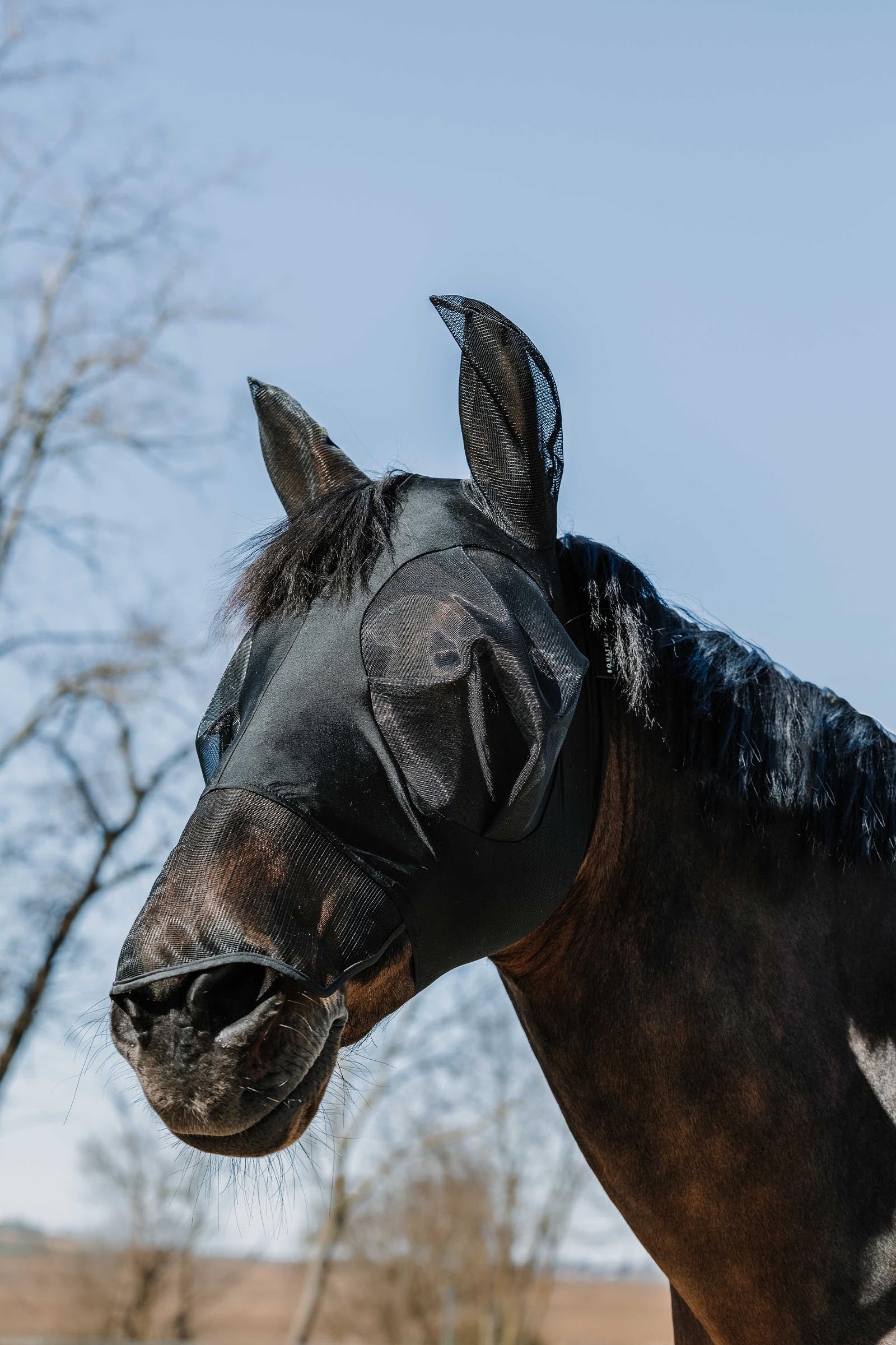 EQUITHÈME Lycra fluemaske / UV-maske + mule Fluebeskyttelse